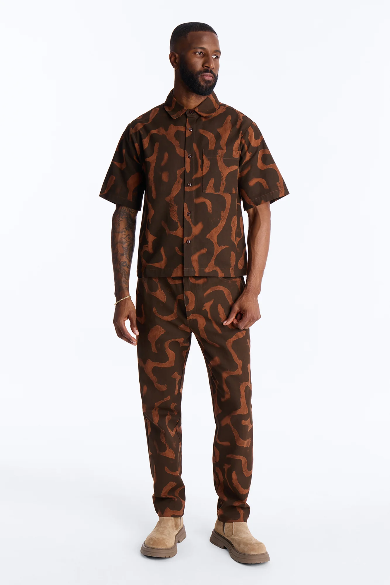 Slim Drizzled Pant - Rust - Image 2