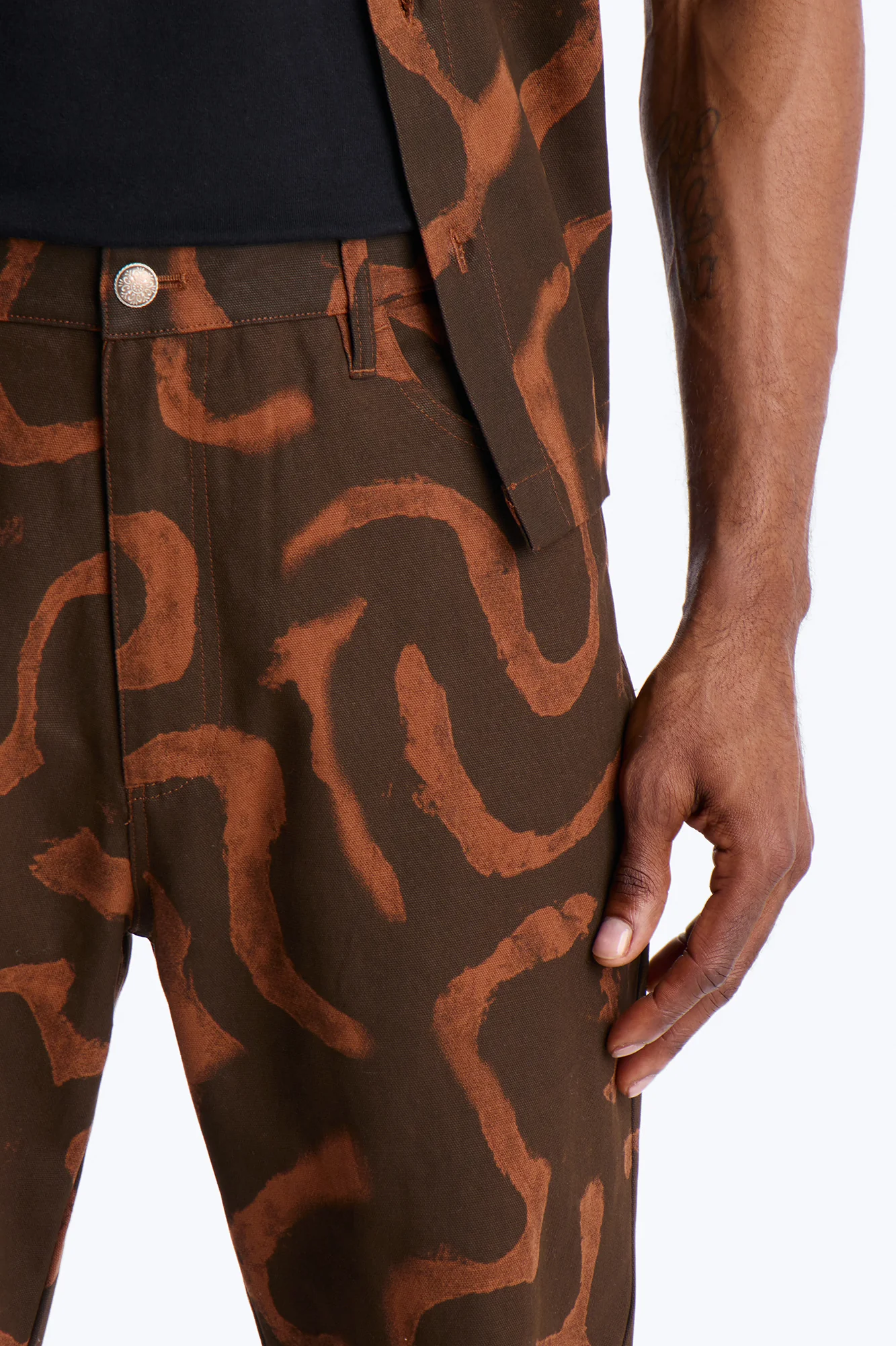 Slim Drizzled Pant - Rust - Image 3