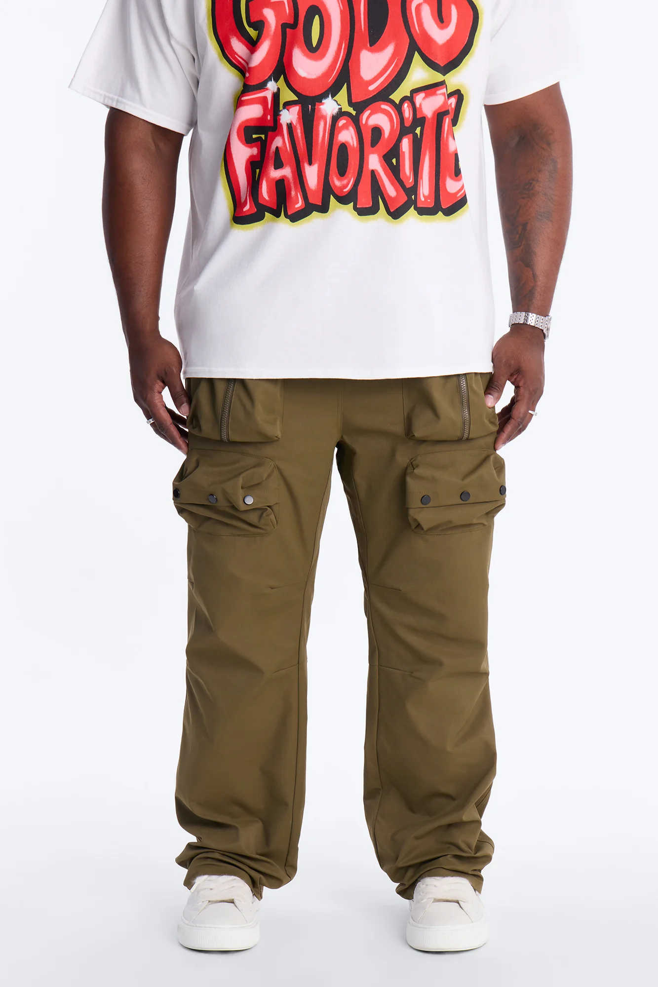 Slim Fort Dreamer Cargo Pant - Olive - Image 5
