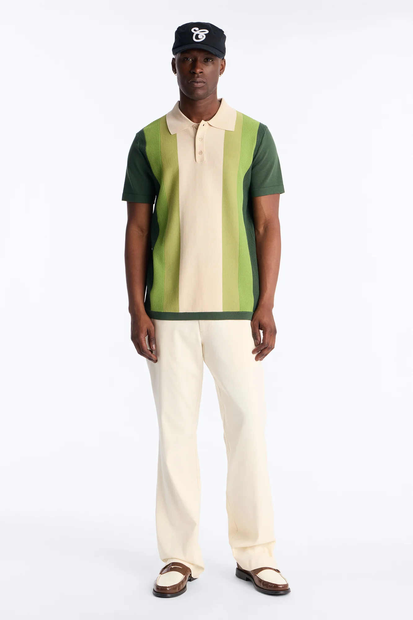 Slim Modern Gabardine Slit Flared Trouser - Cream - Image 2