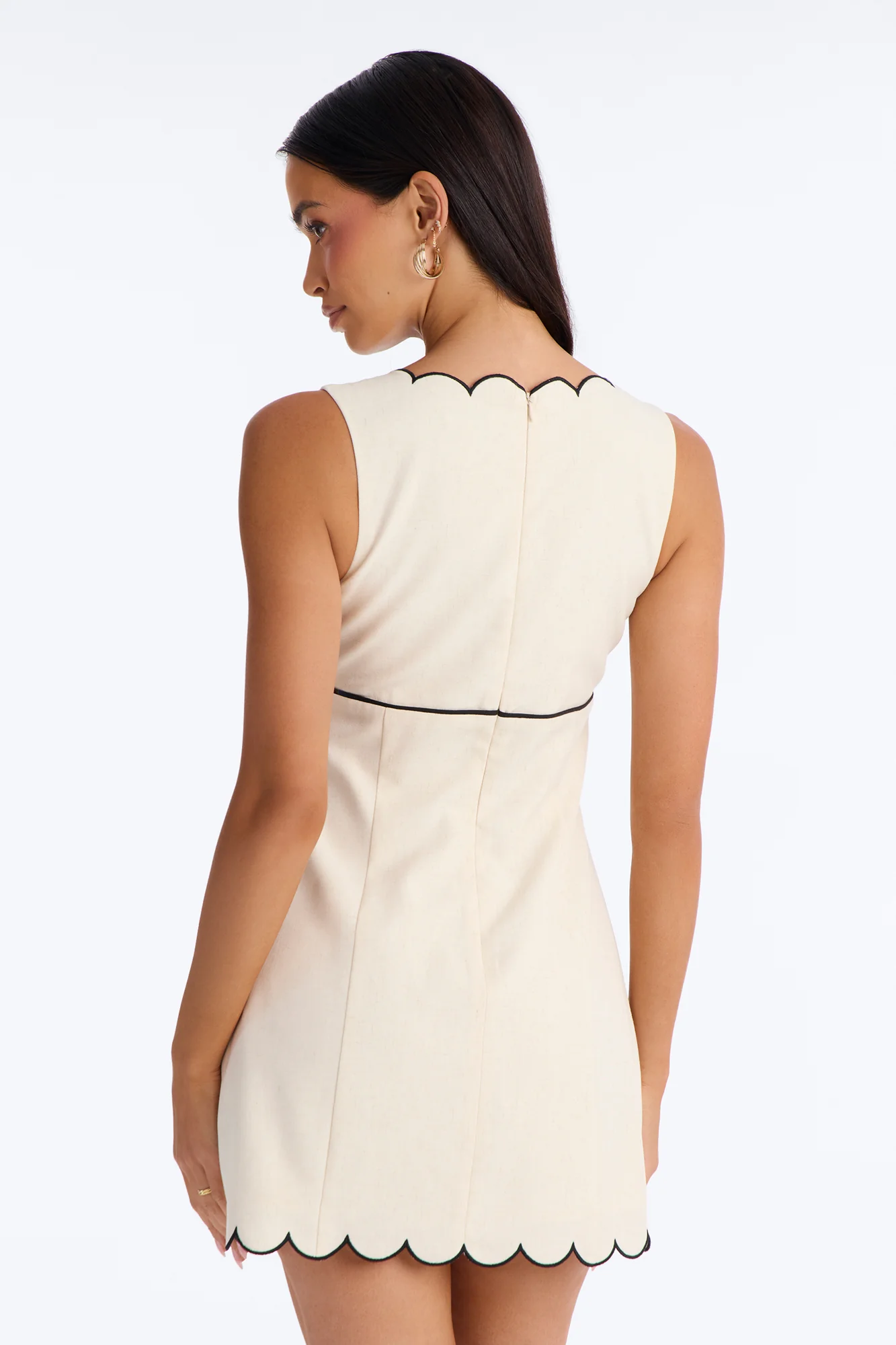 Sloane Linen Mini Dress - Off White/combo - Image 4
