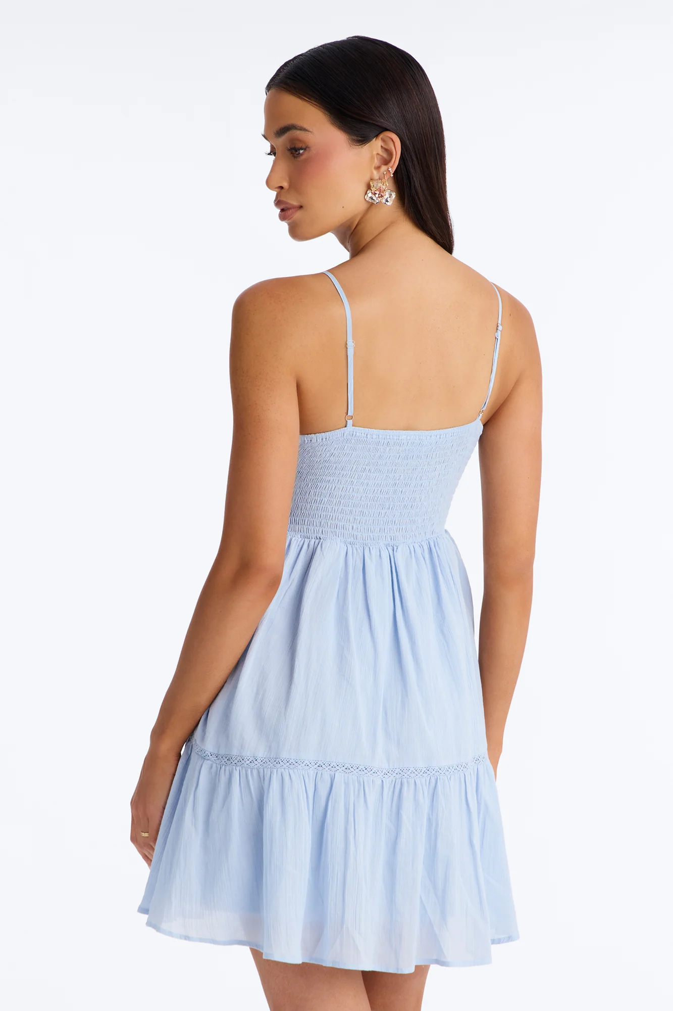Sloanie A Line Mini Dress - Blue - Image 4