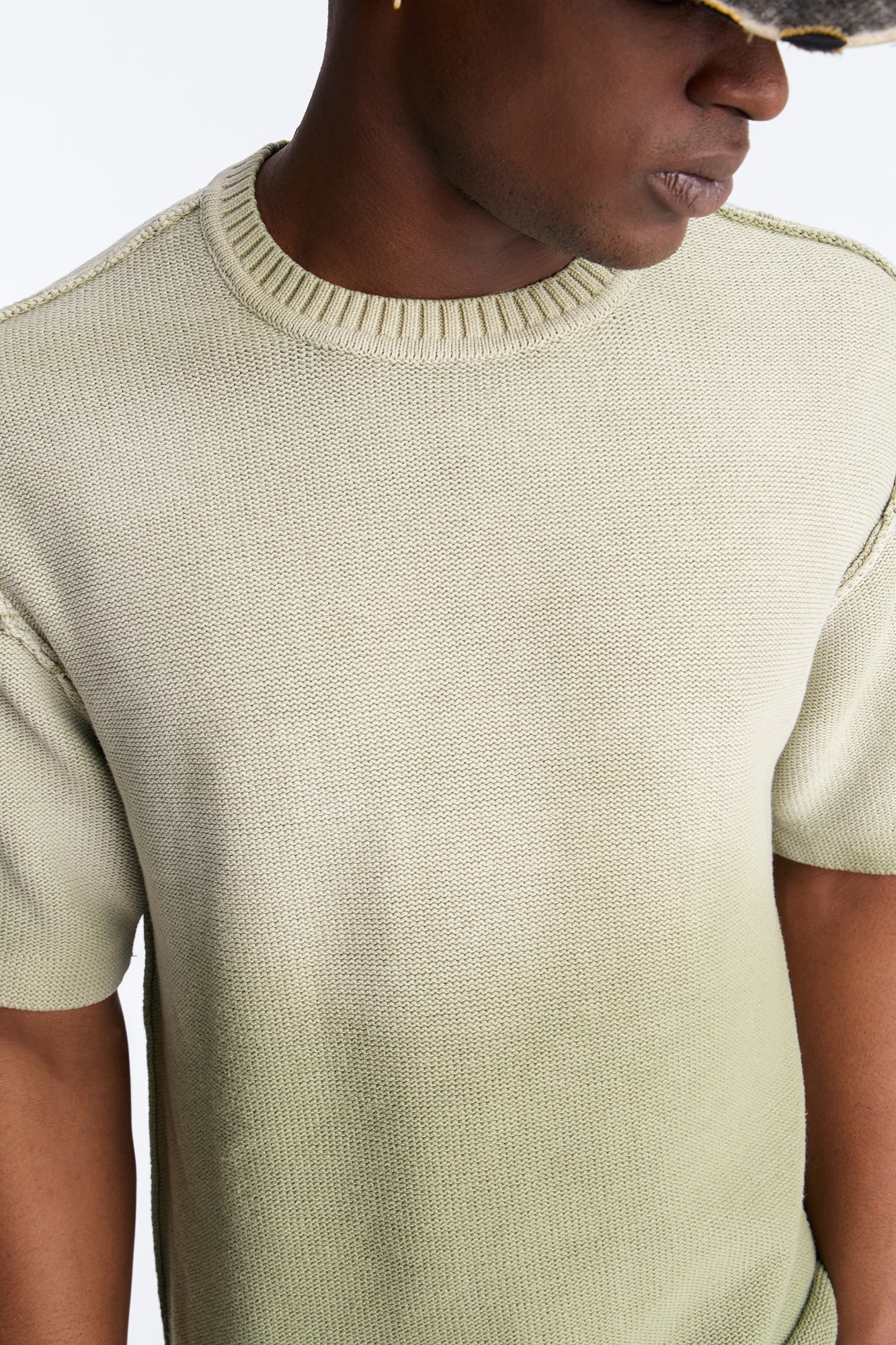 Slouch Ombre Crew Sweater Tee - Olive - Image 4