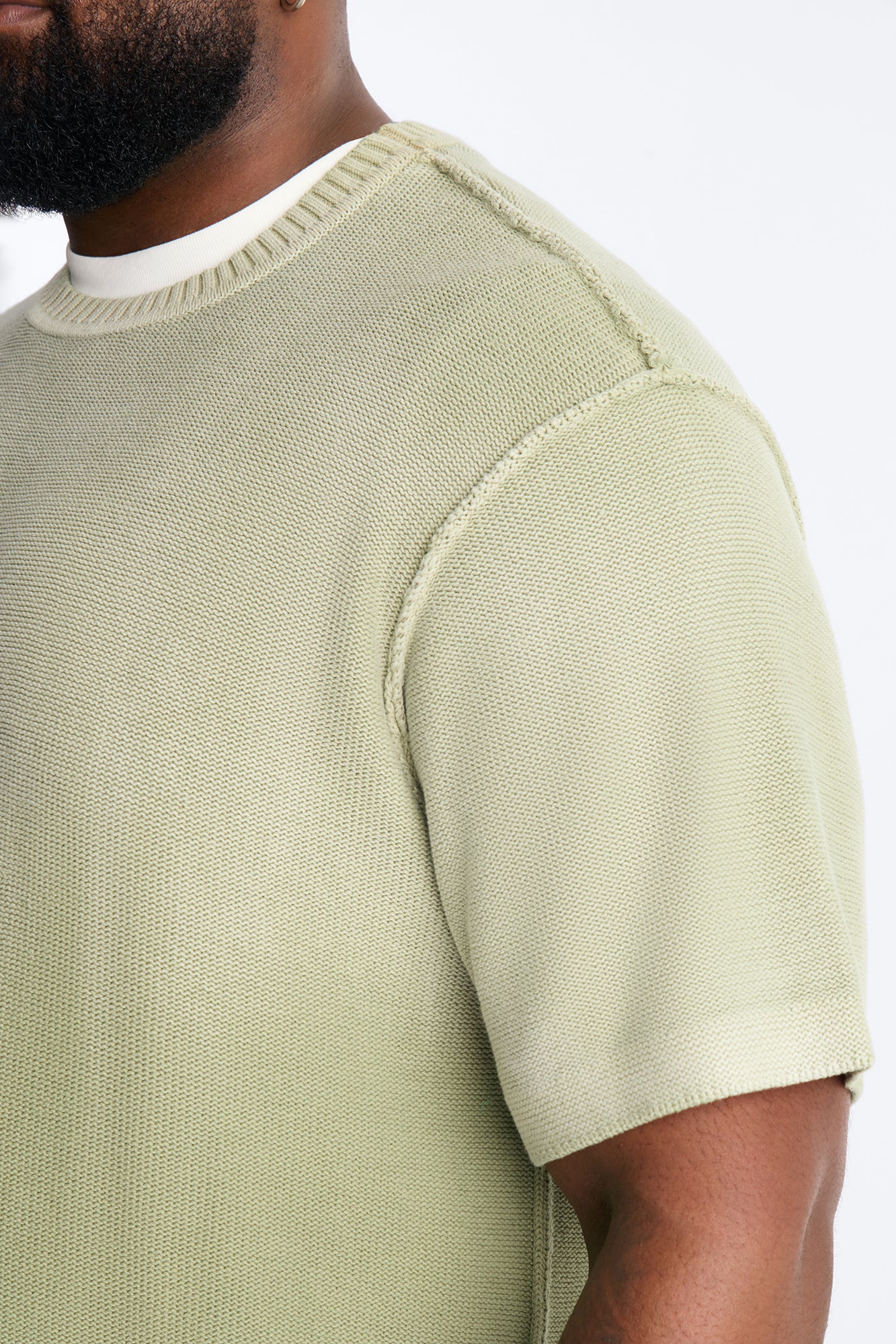 Slouch Ombre Crew Sweater Tee - Olive - Image 8