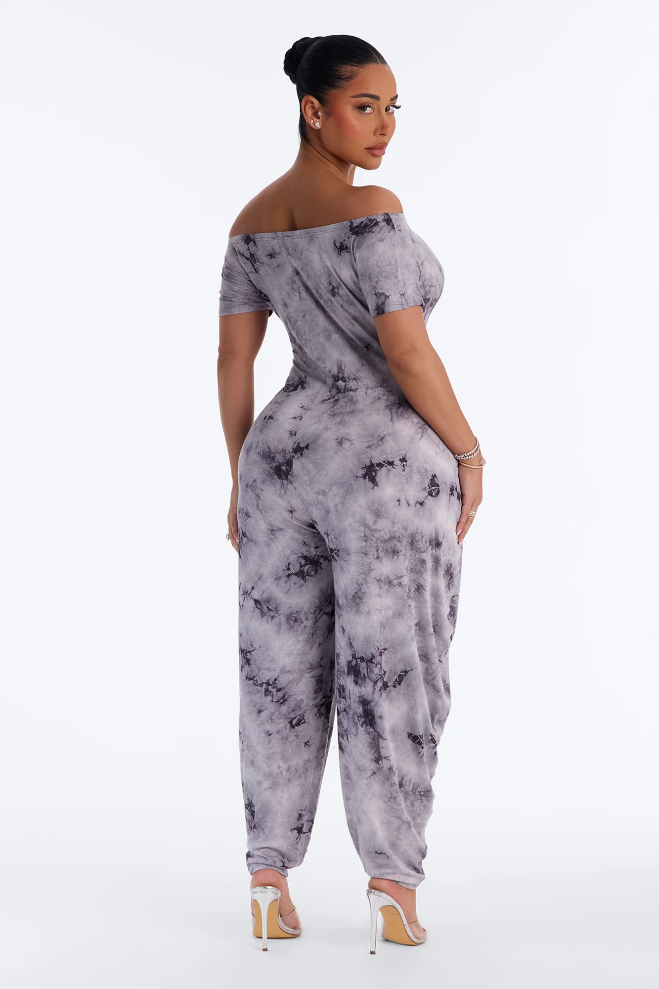 Slow Sunday Tie-Dye Balloon Jumpsuit - Charcoal - Image 4