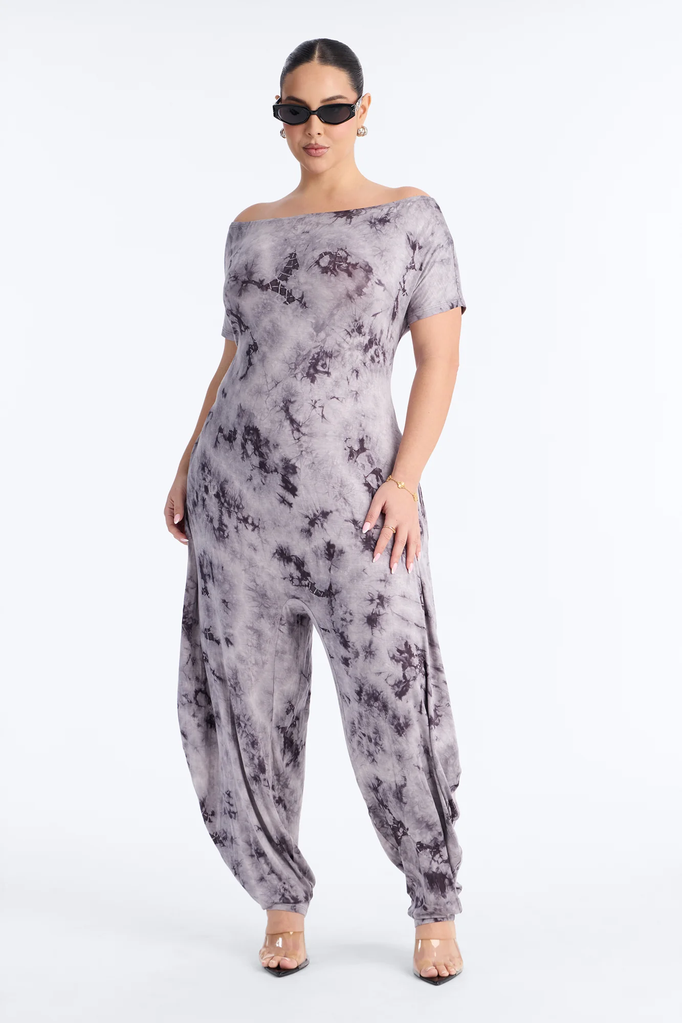 Slow Sunday Tie-Dye Balloon Jumpsuit - Charcoal - Image 5