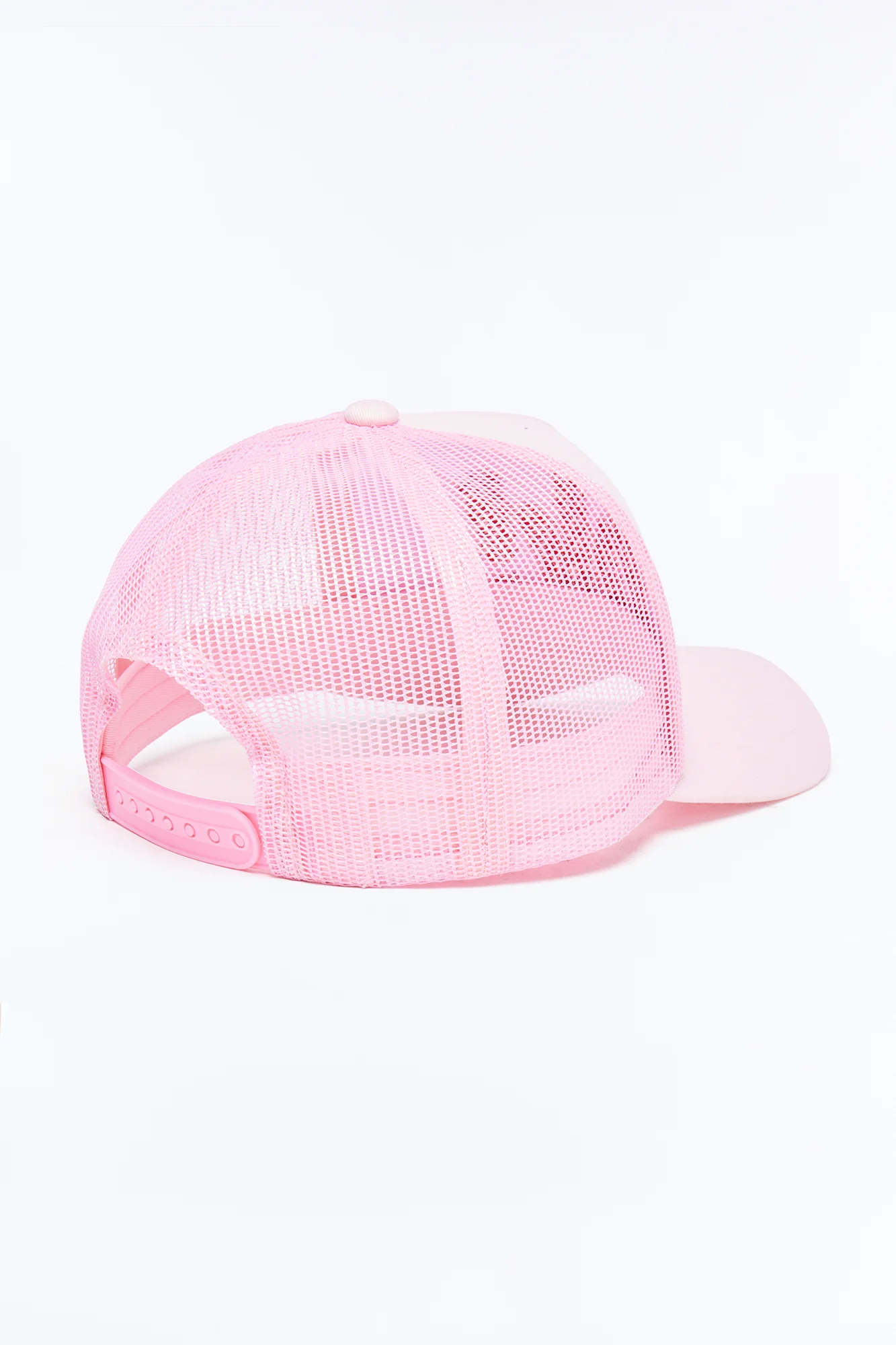 Smiling Ok Patch Snapback Trucker Hat - Light Pink - Image 4