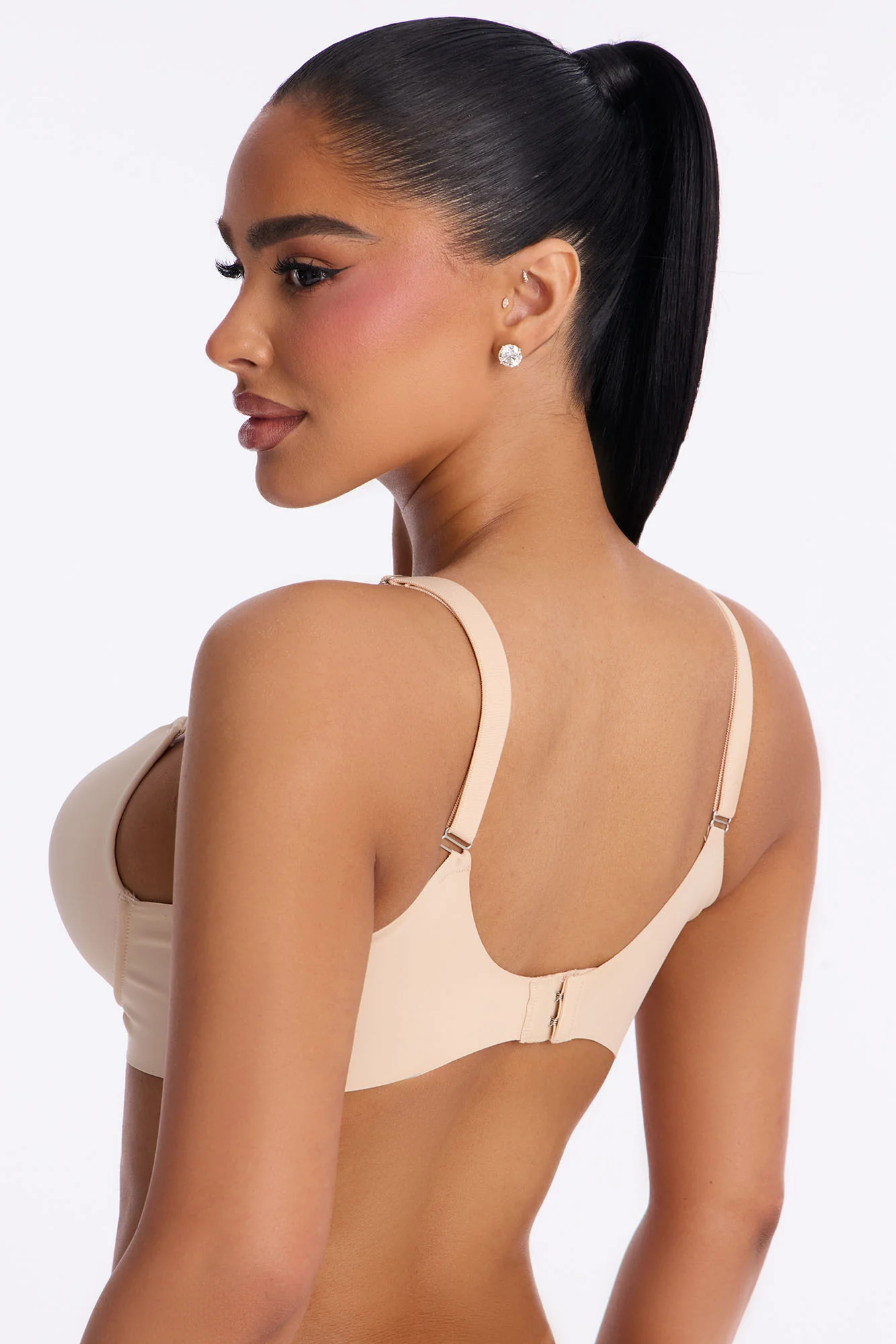 Smooth Like That Lightly Lined Scuba Demi Bra - Nude - Image 3