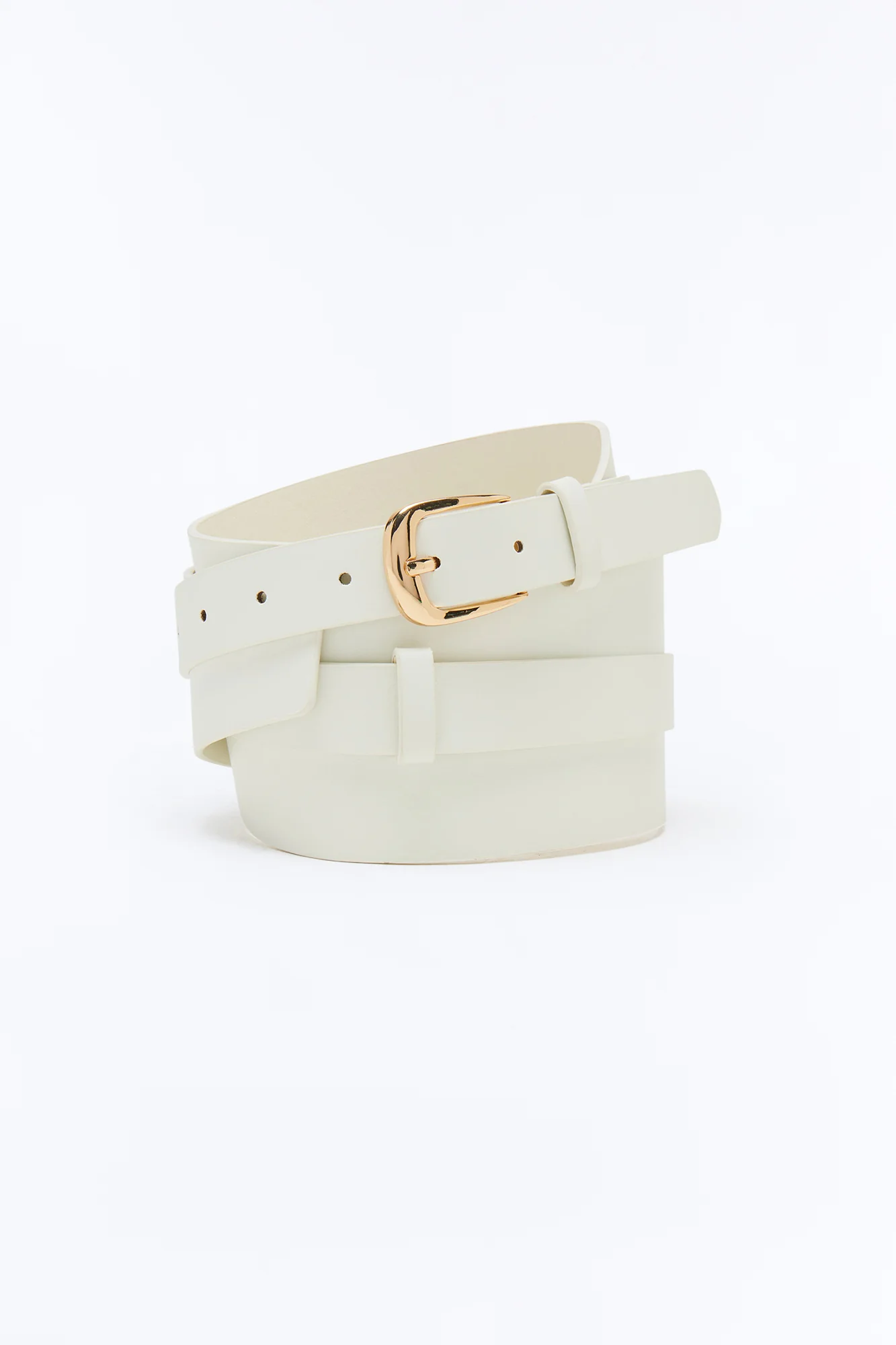 Snatched In Action Faux Leather Wide Belt - White