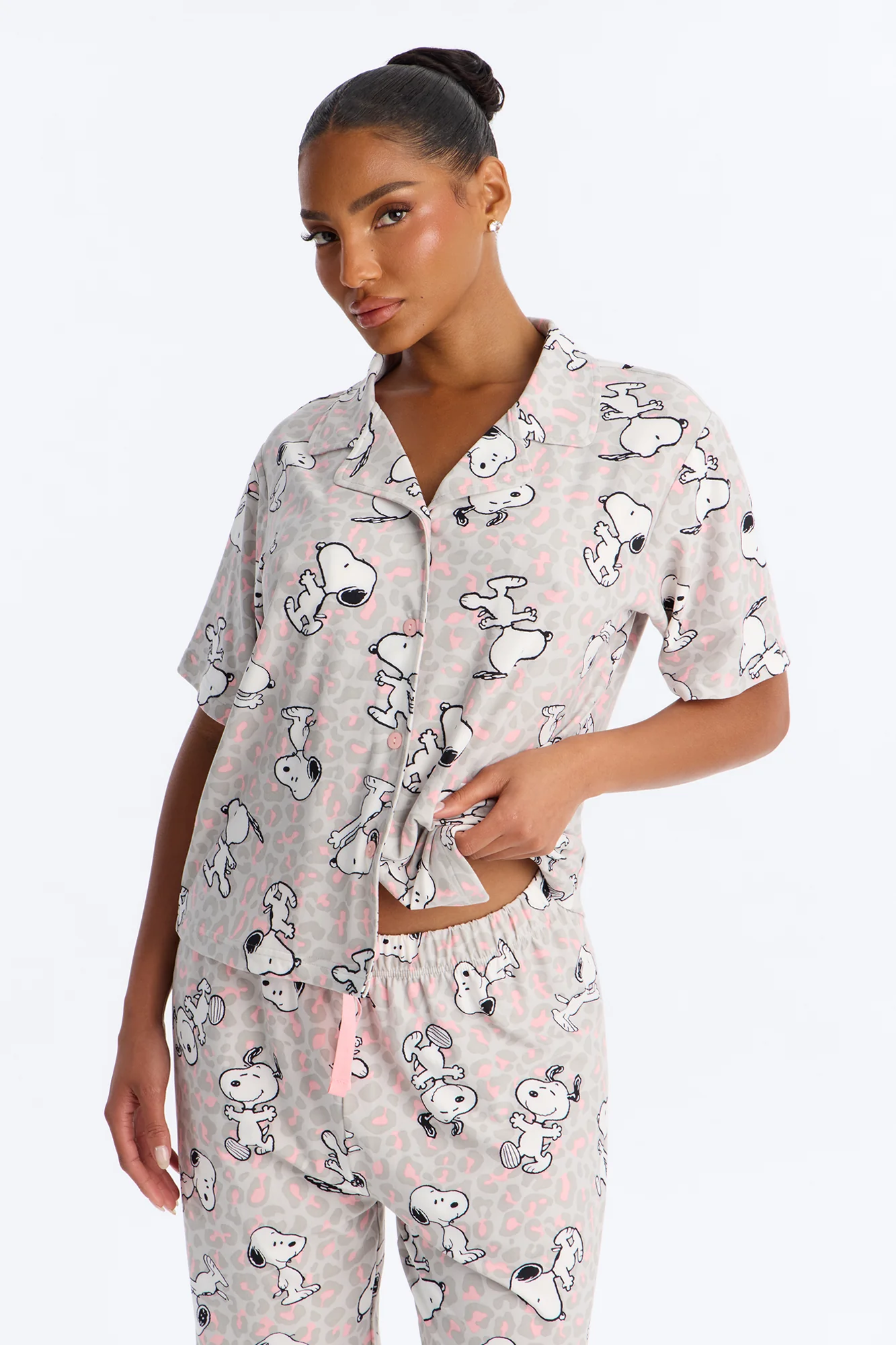 Snoopy Leopard PJ Pant Set - Grey/combo - Image 2