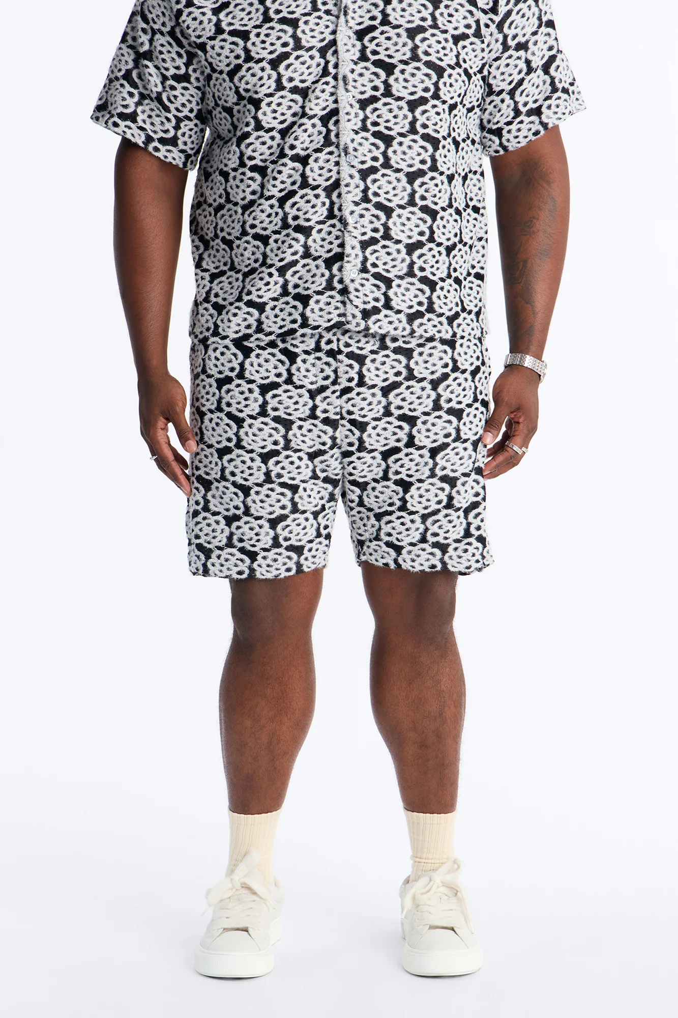 Snow Leopard Drift Relaxed Short - Black/White - Image 5