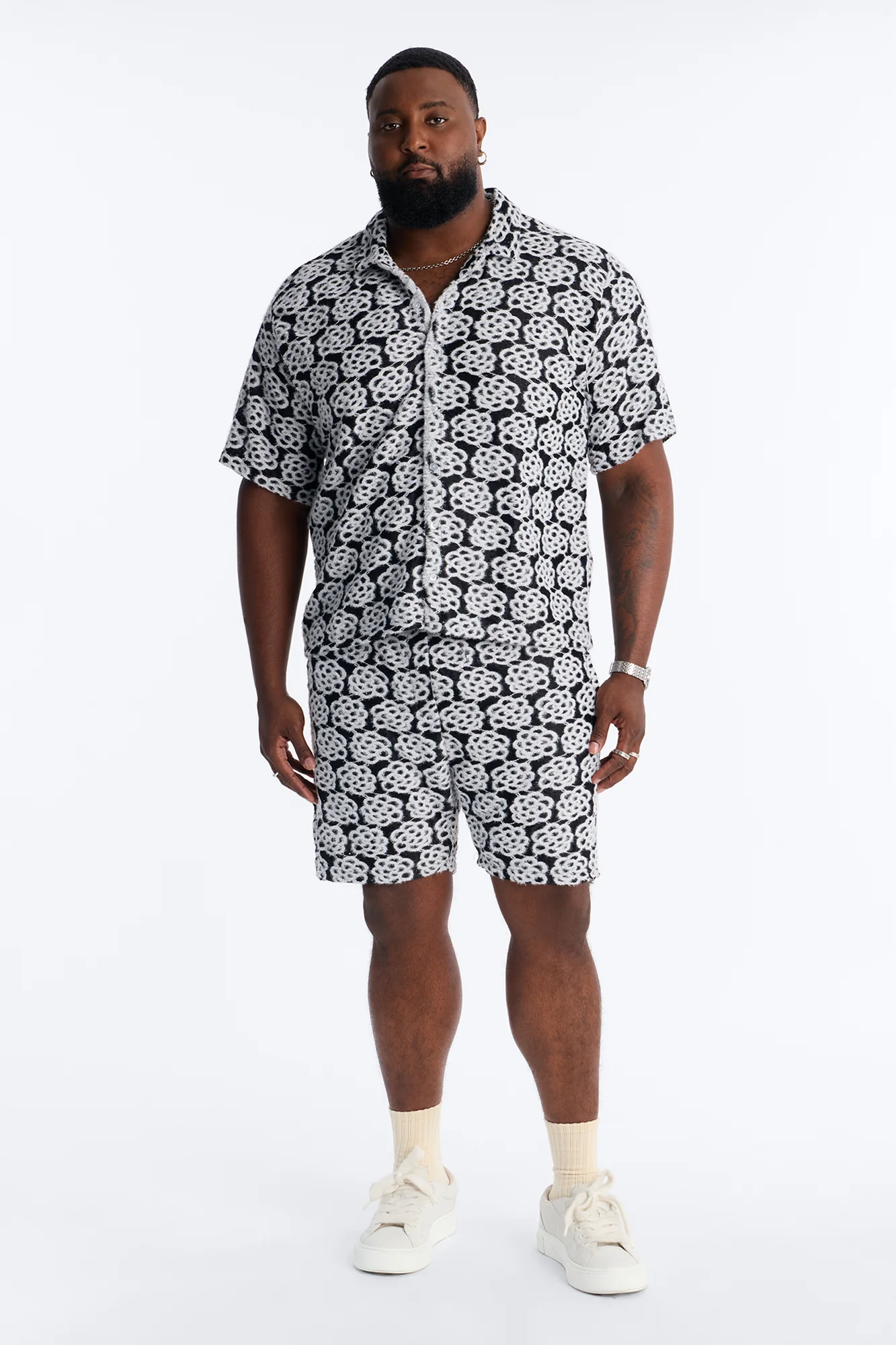Snow Leopard Drift Relaxed Short - Black/White - Image 6
