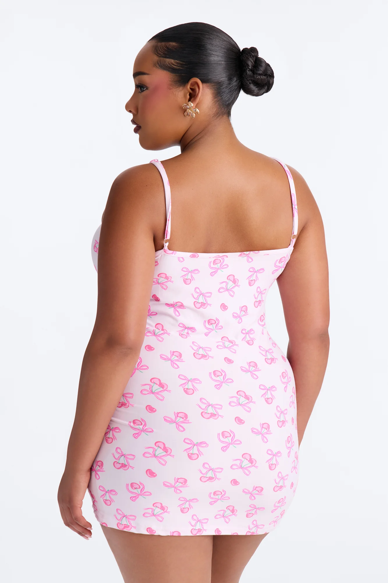 Snuggle Ready Cherry Bow Print PJ Sleep Dress - Pink/combo - Image 6