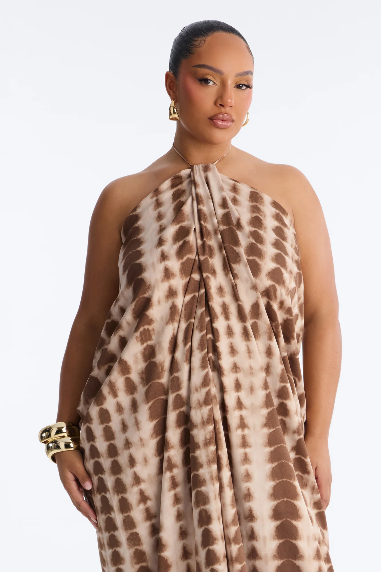 So Effortless Draped Maxi Dress - Brown/combo - Image 6