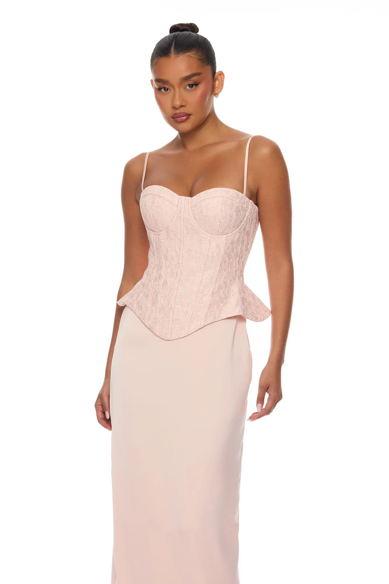 So Elegant Corset Skirt Set - Light Pink - Image 4
