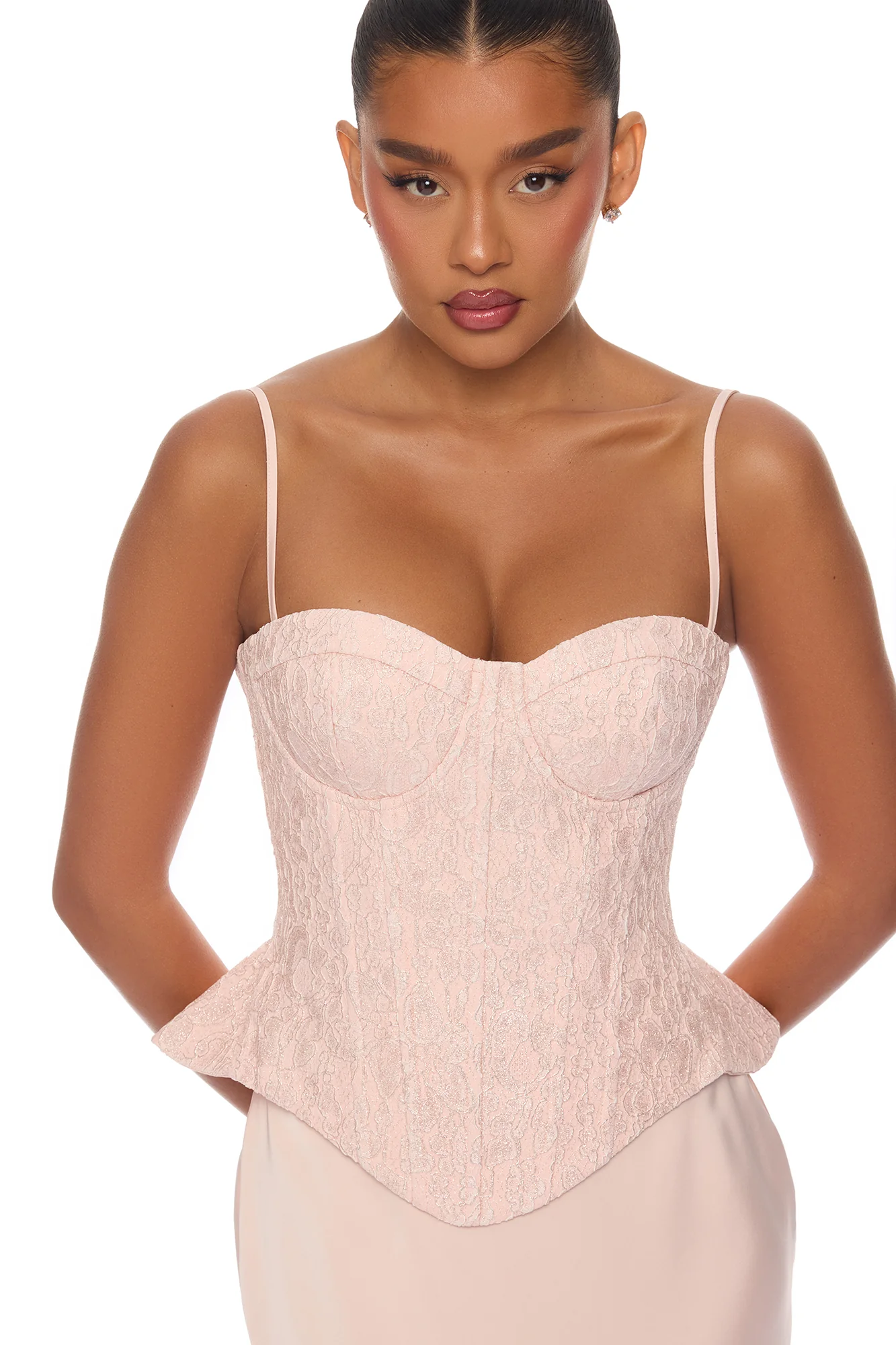 So Elegant Corset Skirt Set - Light Pink - Image 5