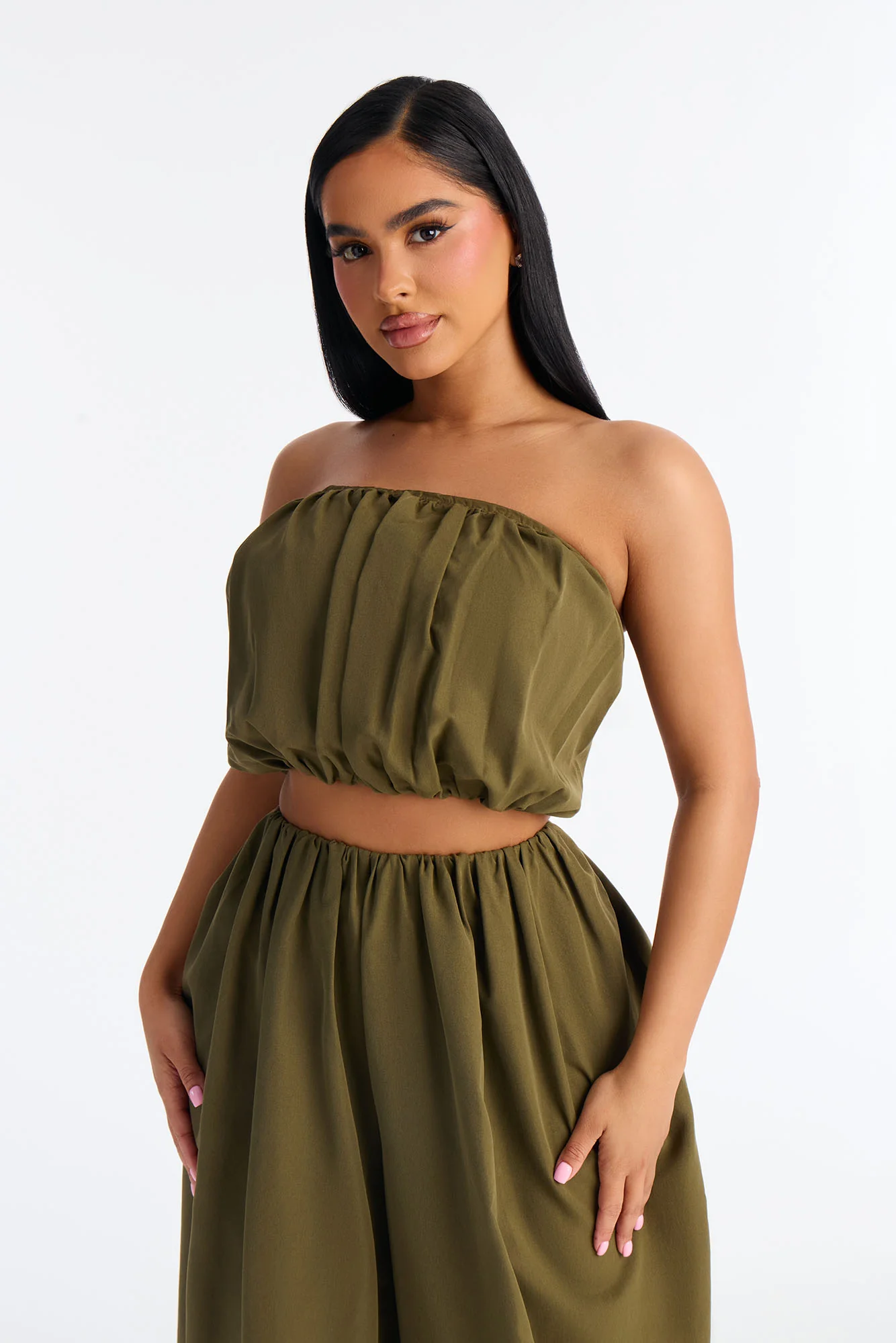 So Into You Balloon Pant Set - Olive - Image 2