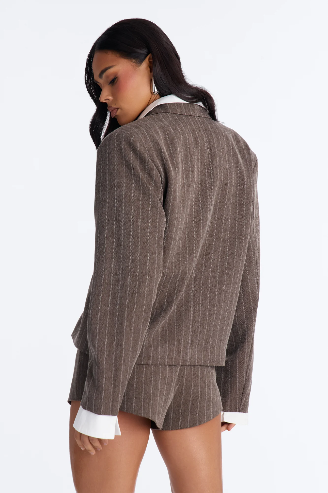 So Much Tea Pinstripe Blazer - Brown - Image 4