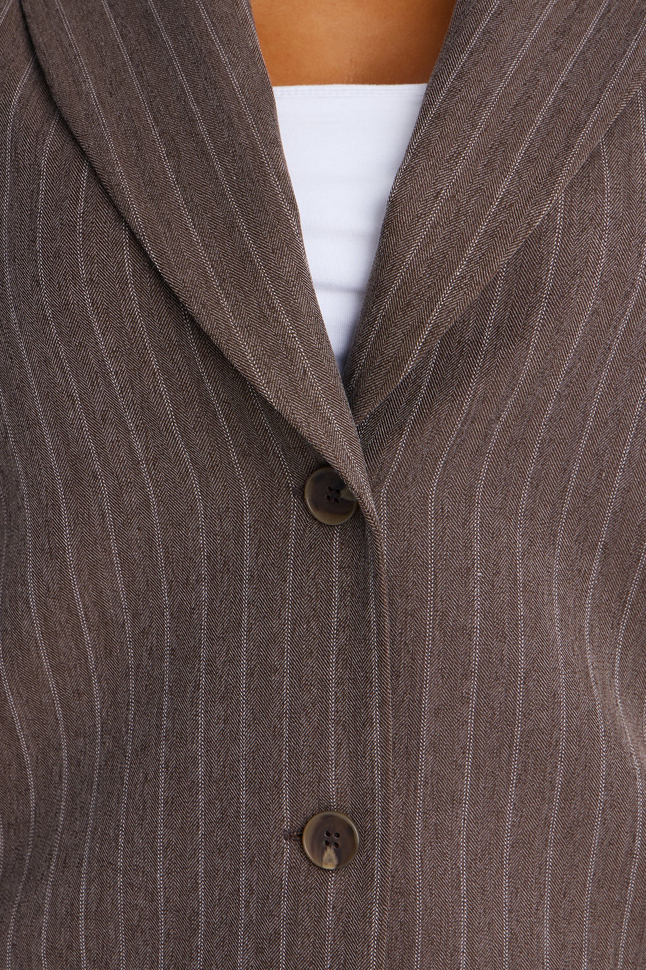 So Much Tea Pinstripe Blazer - Brown - Image 7
