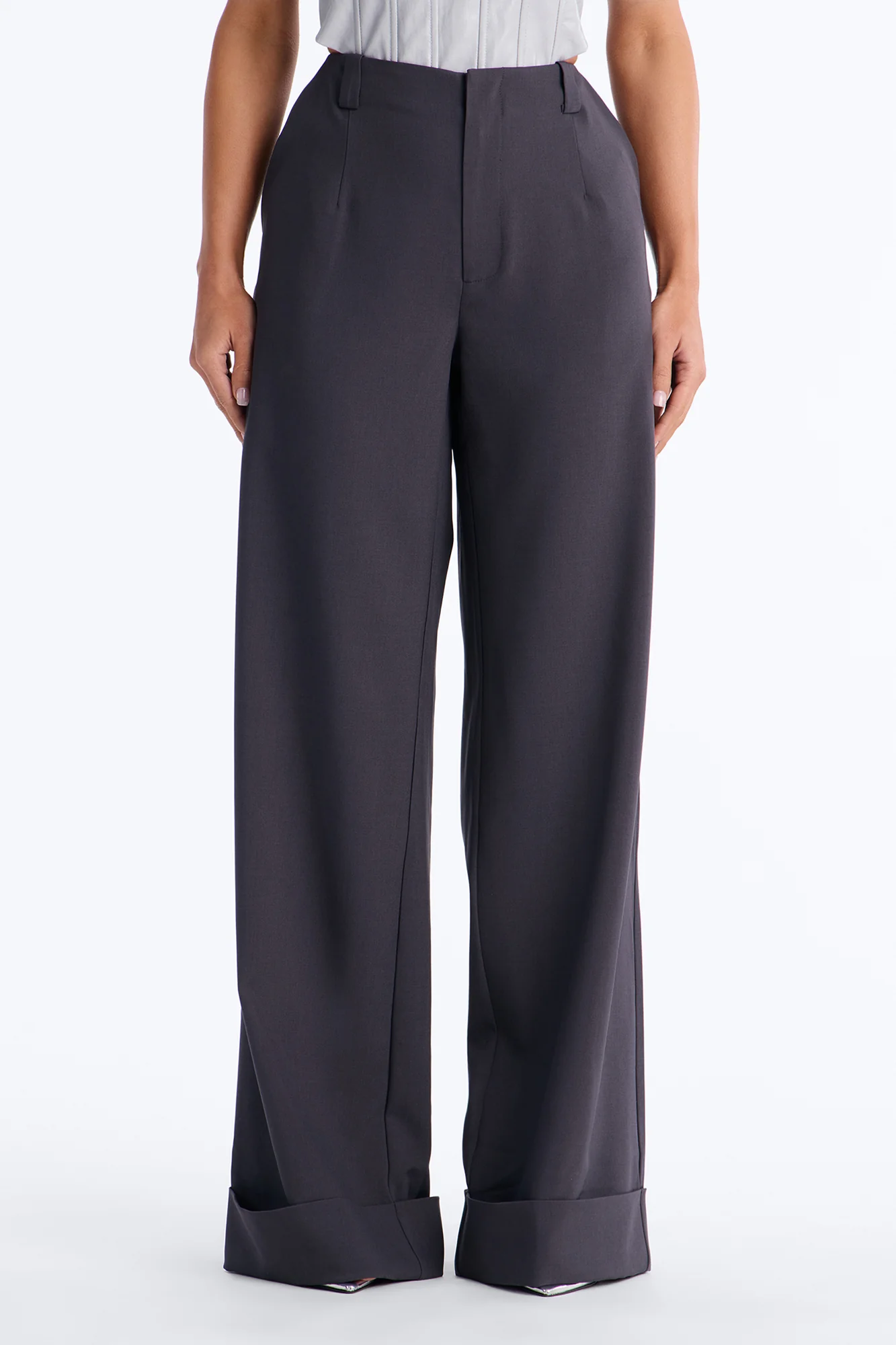So Professional Low Rise Trouser Pants 33″ - Charcoal - Image 3