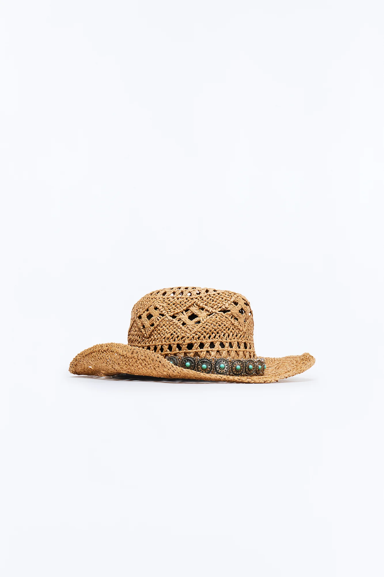 Social Butterfly Straw Cowboy Hat - Tan/Multi - Image 3