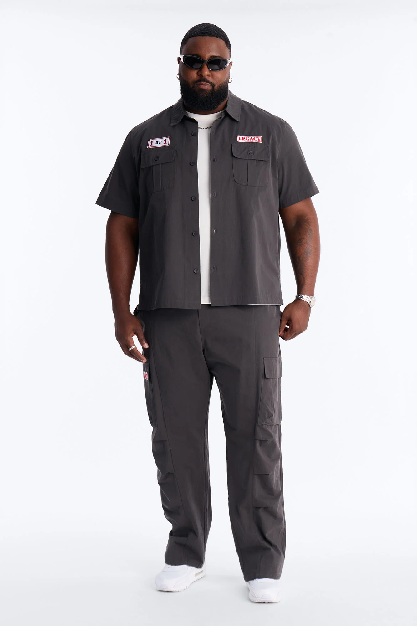 Social Project Button Up Shirt - Grey - Image 5