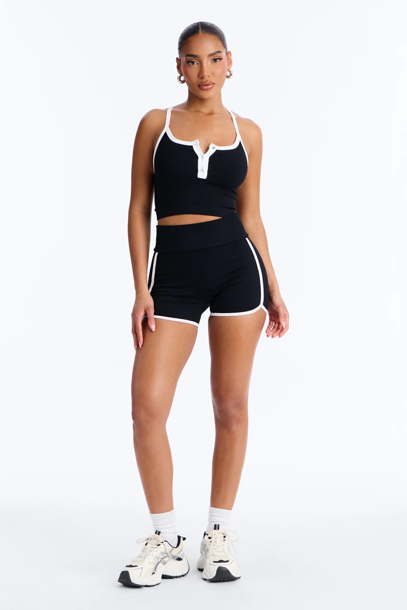 Sofia Seamless Short Set - Black/combo