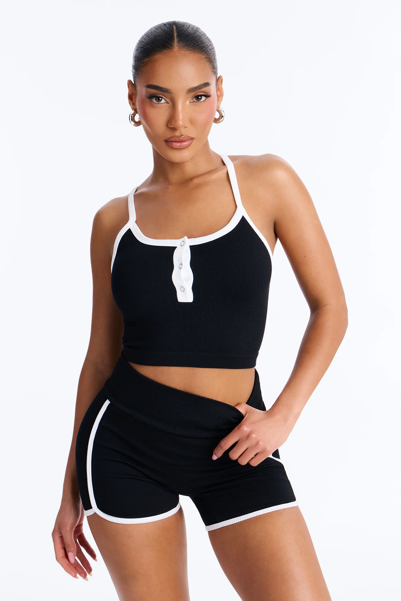 Sofia Seamless Short Set - Black/combo - Image 2