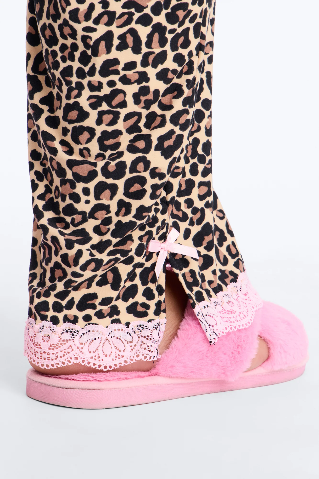Soft Ease Lace Trim PJ Pant Set - Leopard - Image 7