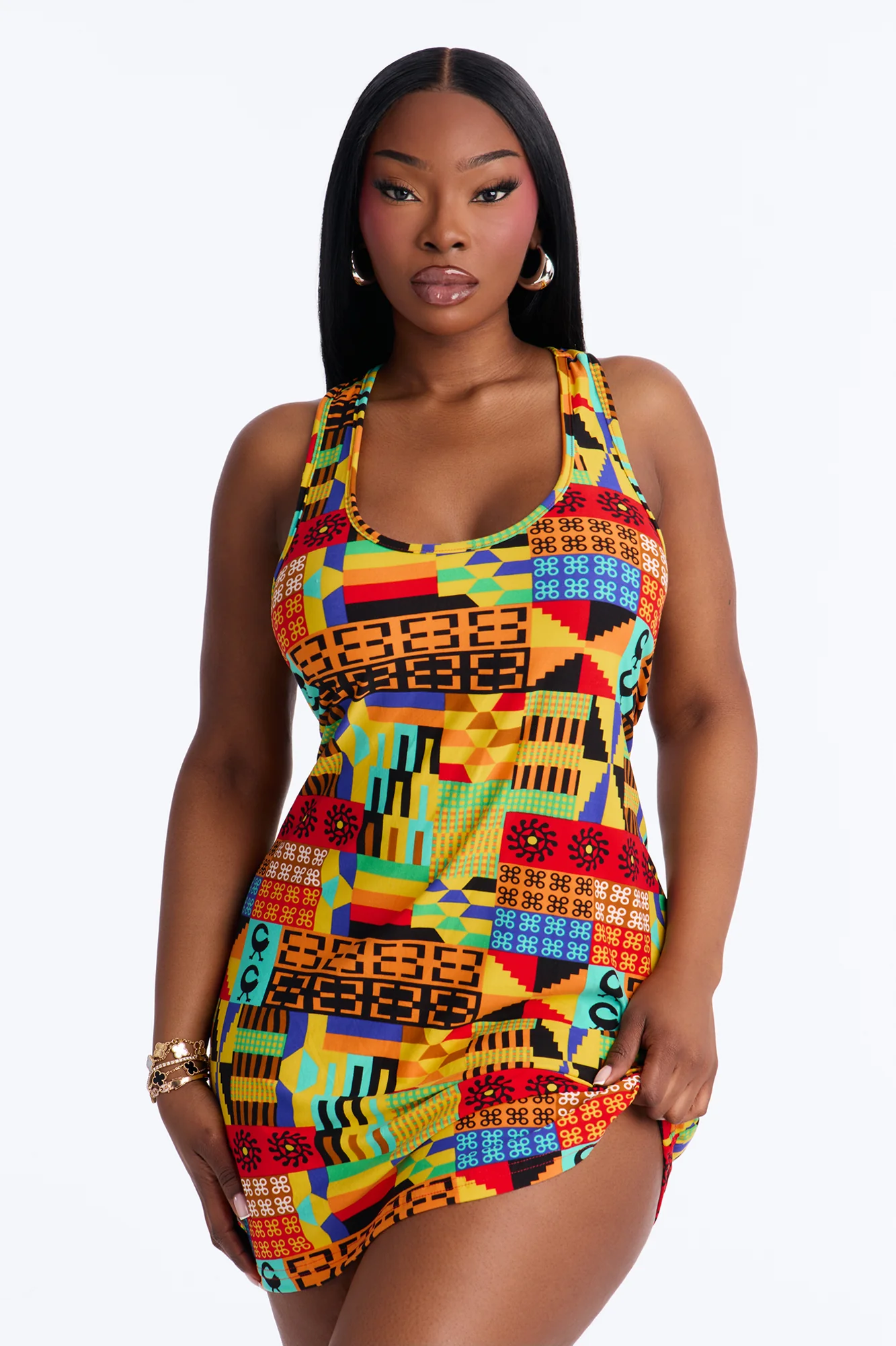Soft For You Abstract PJ Sleep Dress - Multi Color - Image 4