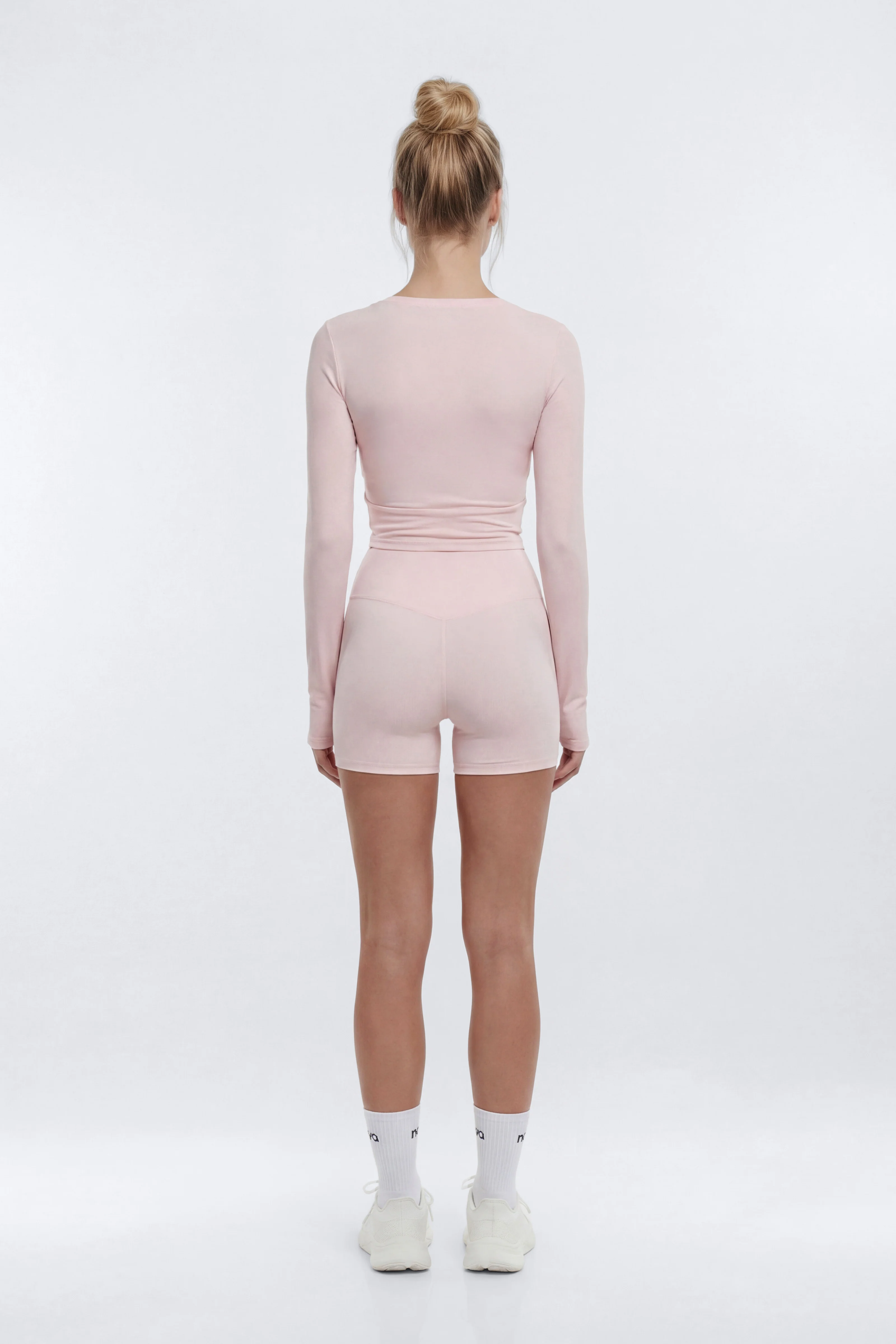 Soft Jersey Surplice Wrap Top - Pink - Image 4