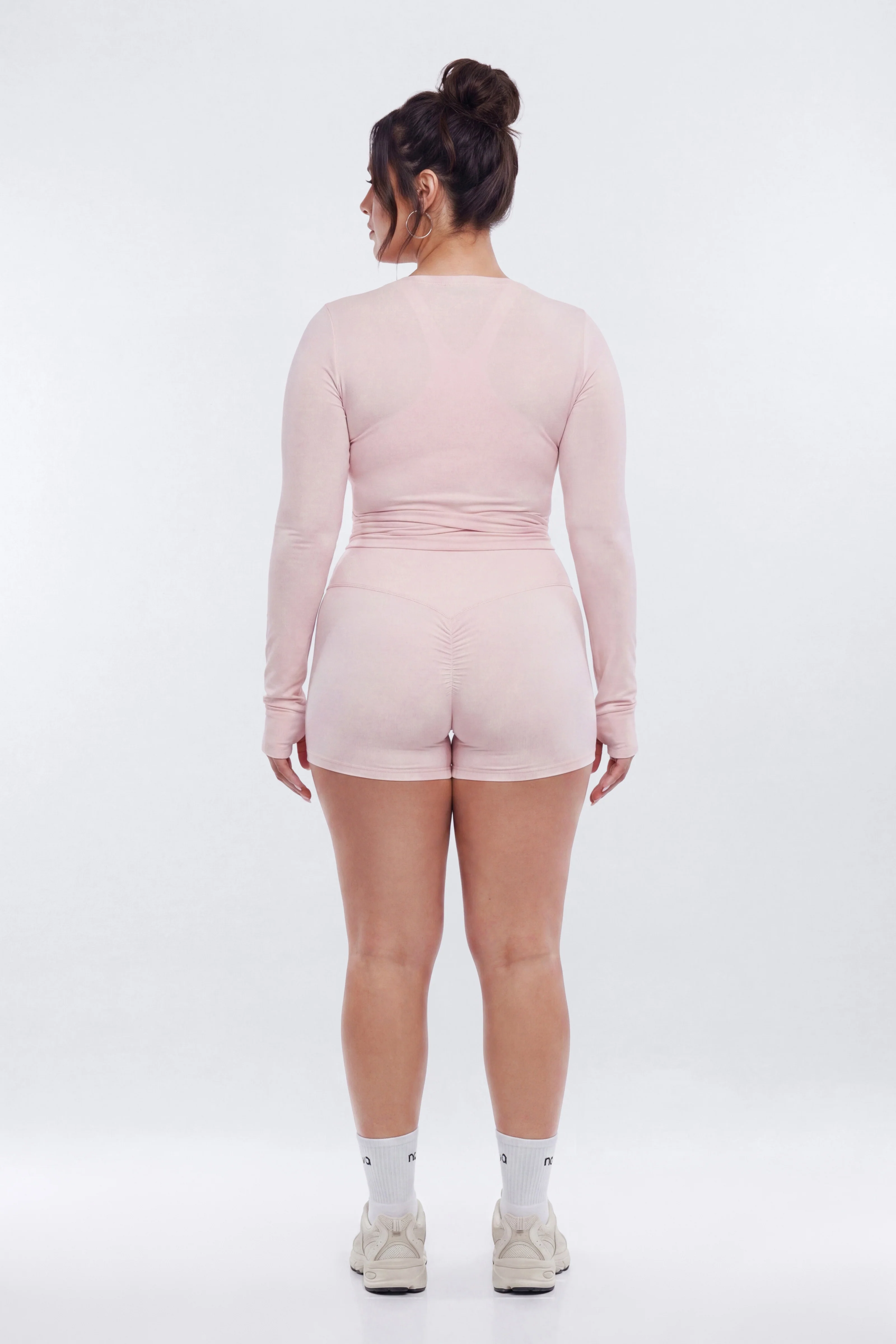 Soft Jersey Surplice Wrap Top - Pink - Image 9