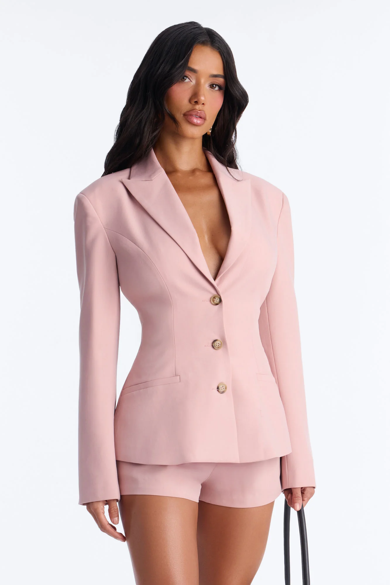 Soft Spoken Blazer Romper - Pink