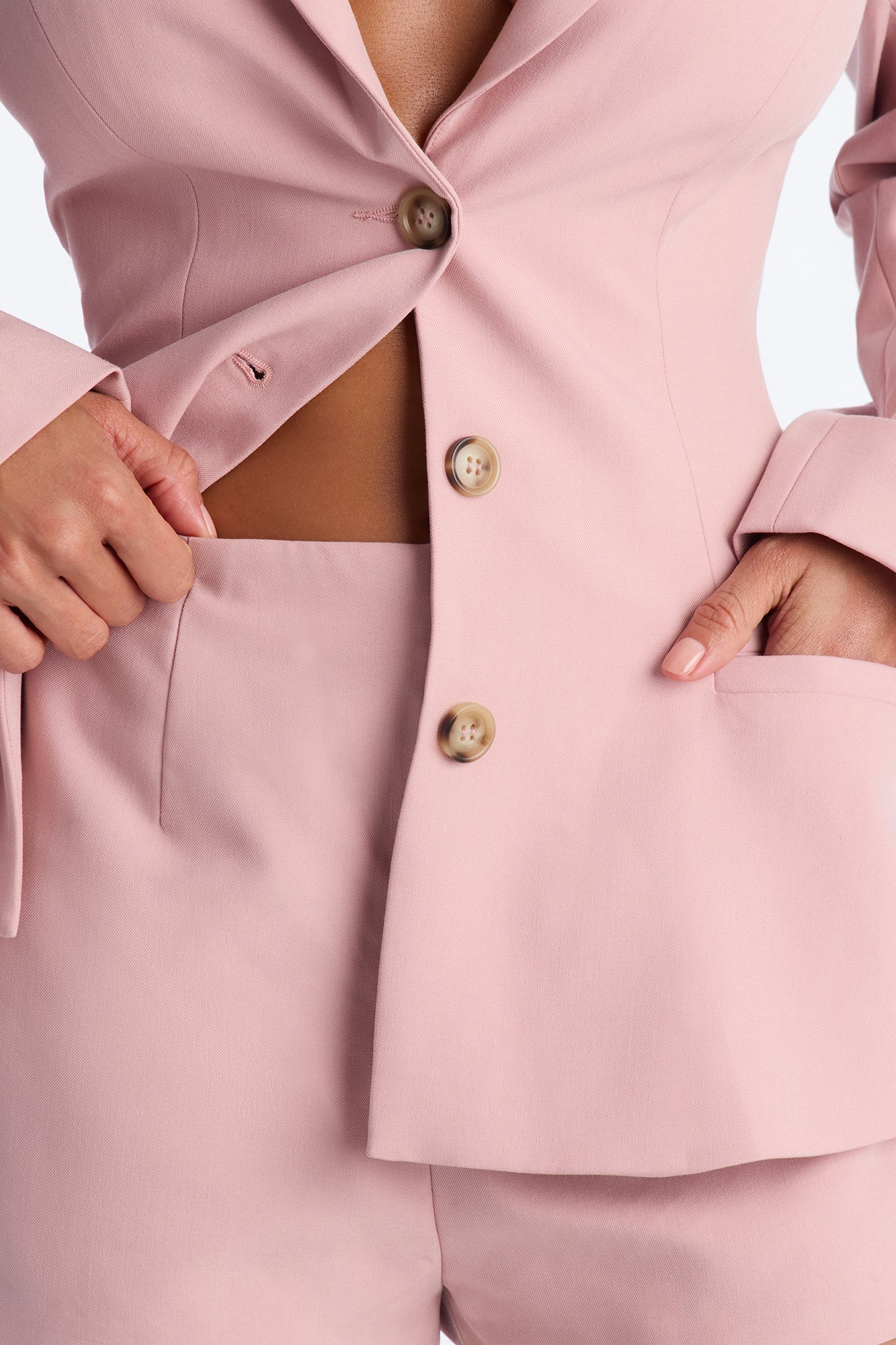 Soft Spoken Blazer Romper - Pink - Image 3