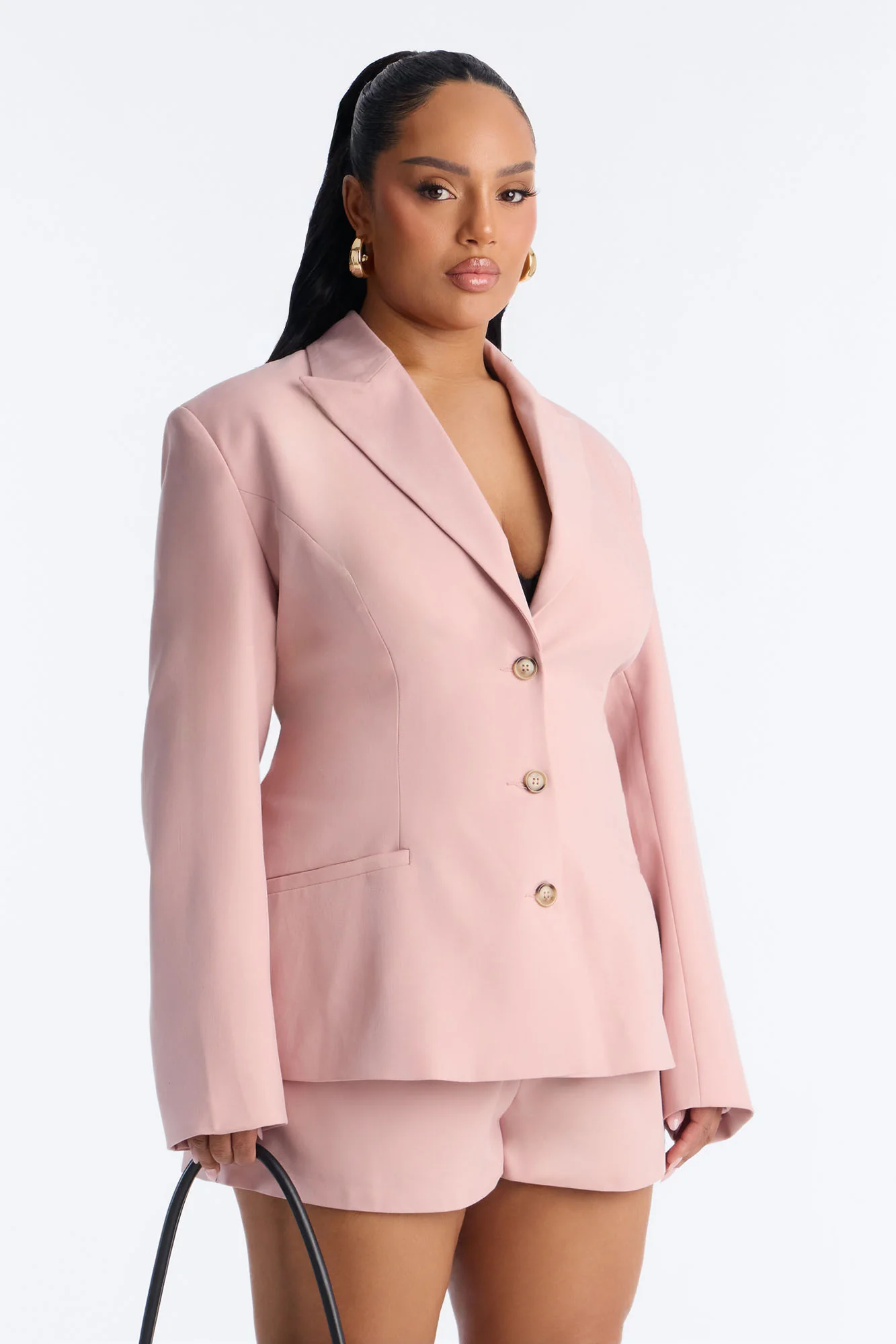 Soft Spoken Blazer Romper - Pink - Image 5