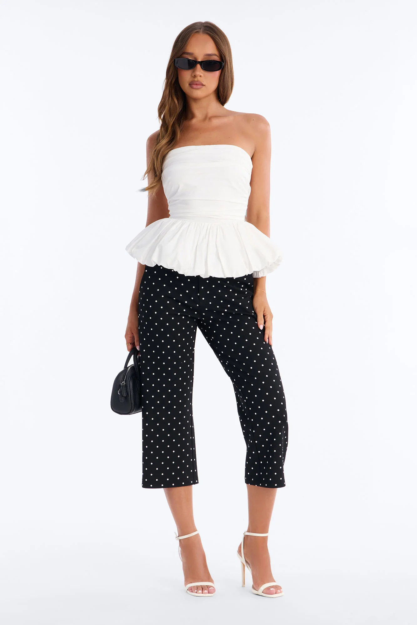Softly In Love Bubble Hem Poplin Top - White - Image 2