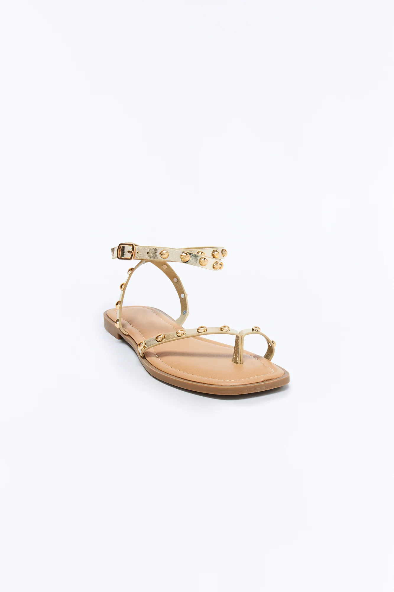Sola Studded Toe Ring Sandals - Gold - Image 2