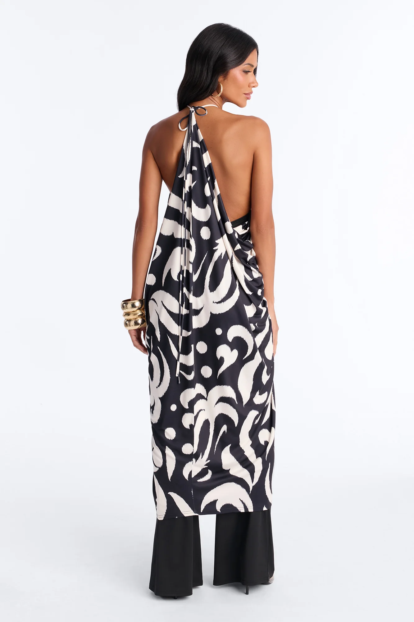 Solana Backless Halter Jumpsuit - Black - Image 4