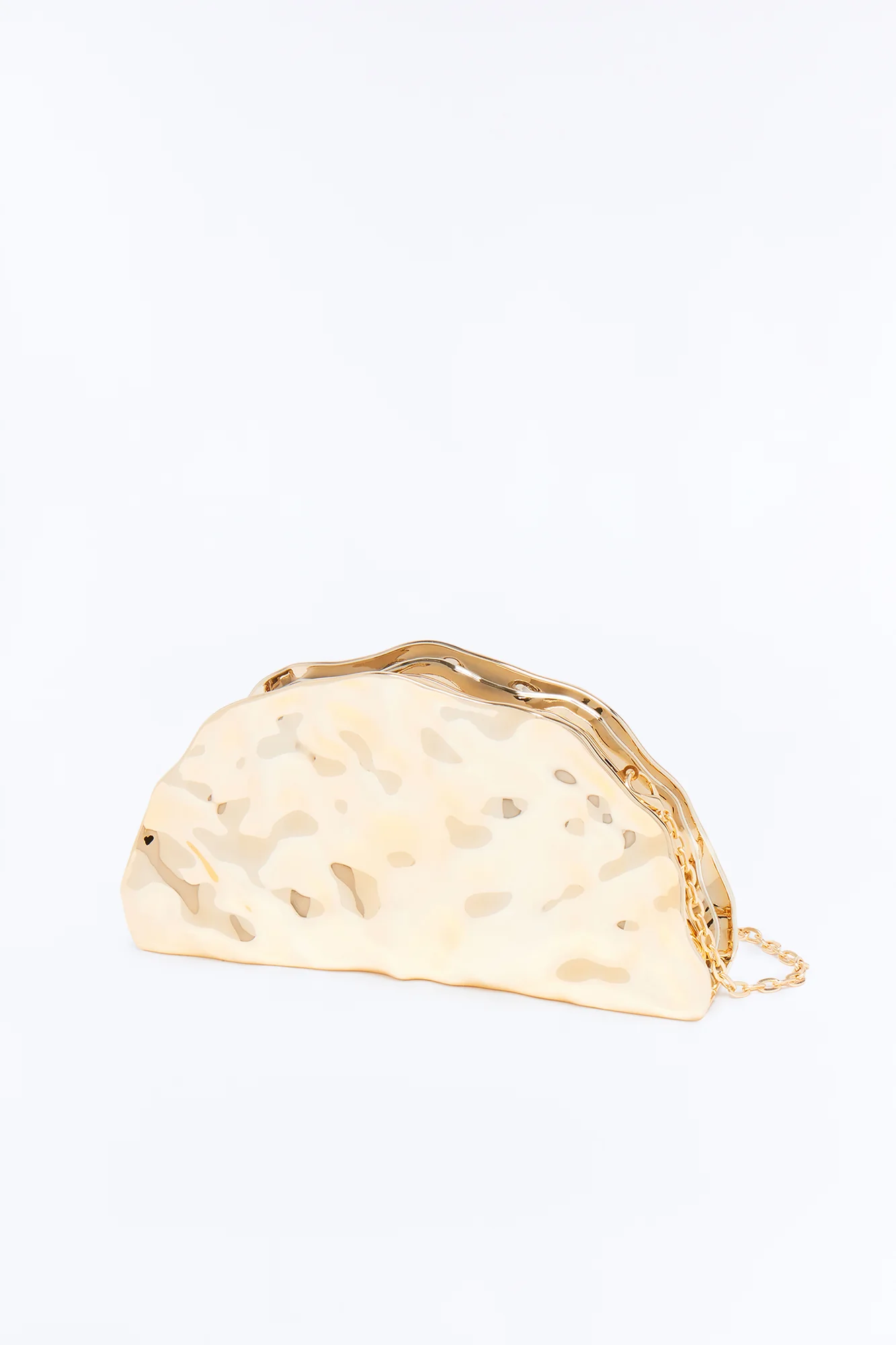 Solar Flare Textured Metal Clutch - Gold - Image 4