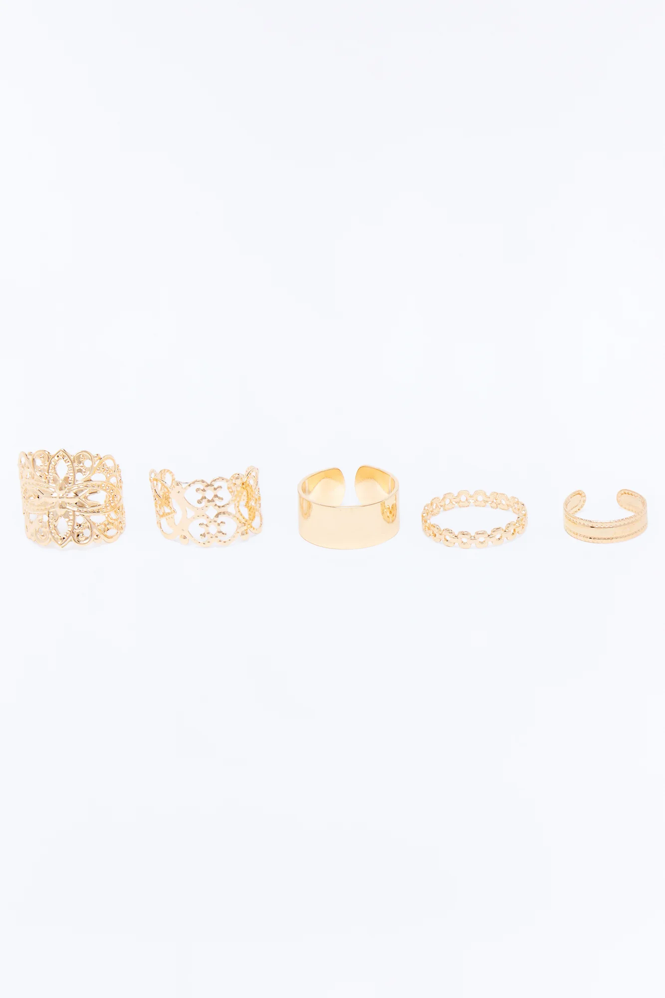 Soleil Hardware 5 Piece Ring Set - Gold