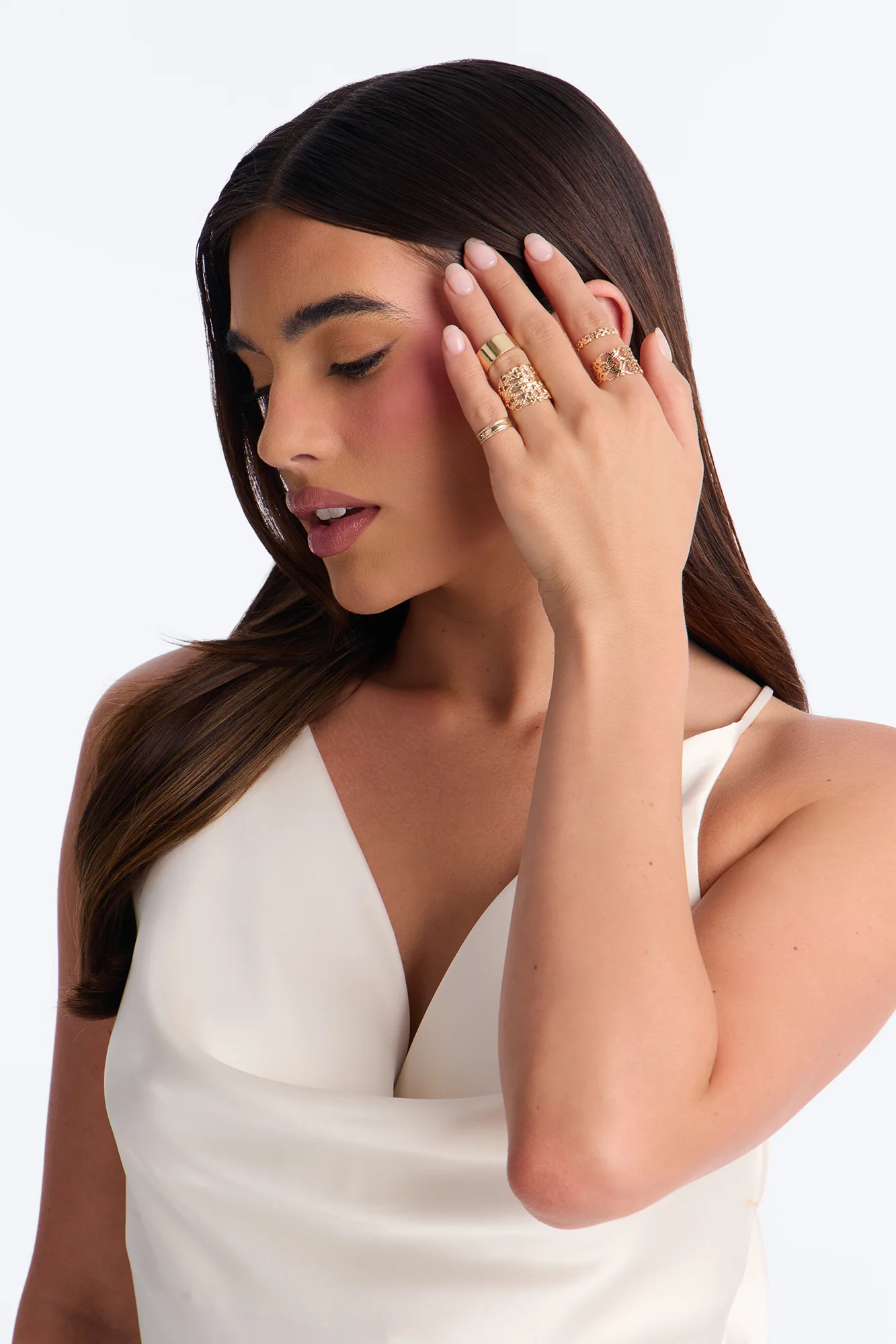 Soleil Hardware 5 Piece Ring Set - Gold - Image 3