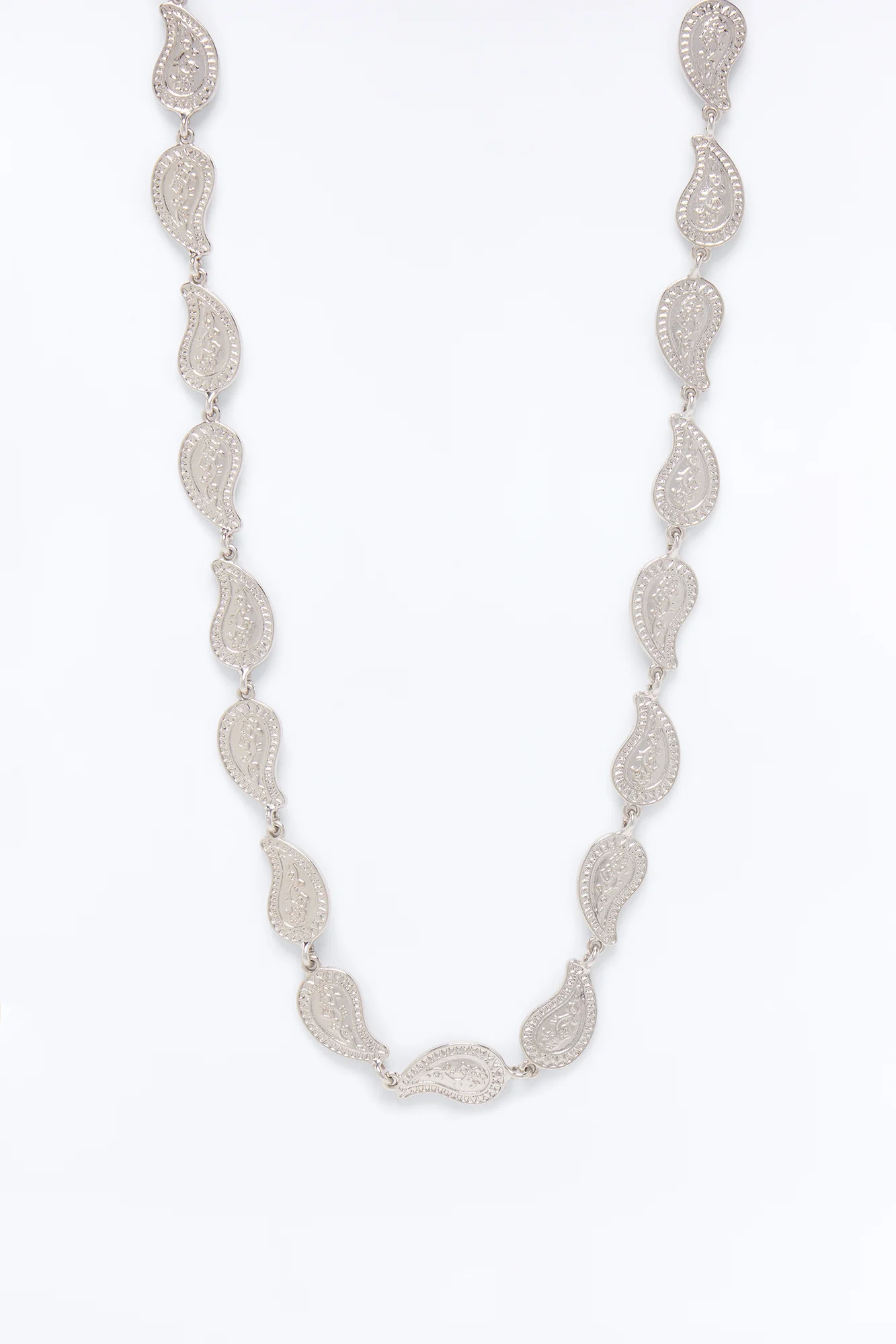 Solid Paisley Necklace - Silver