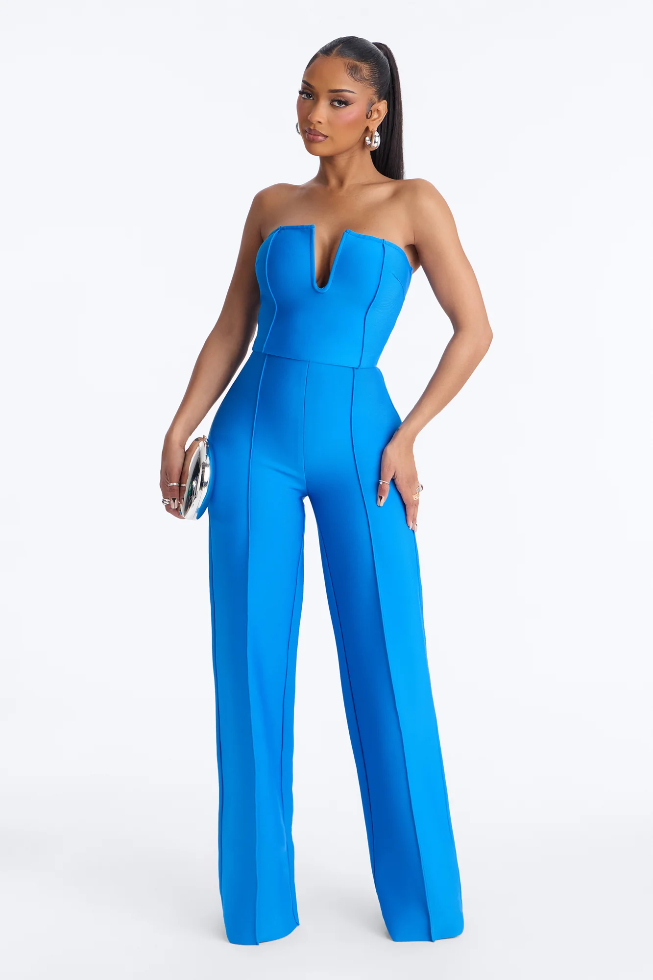 Someone To You Bandage Jumpsuit - Blue