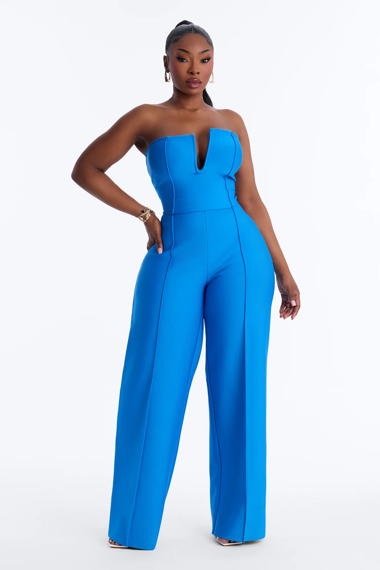 Someone To You Bandage Jumpsuit - Blue - Image 4