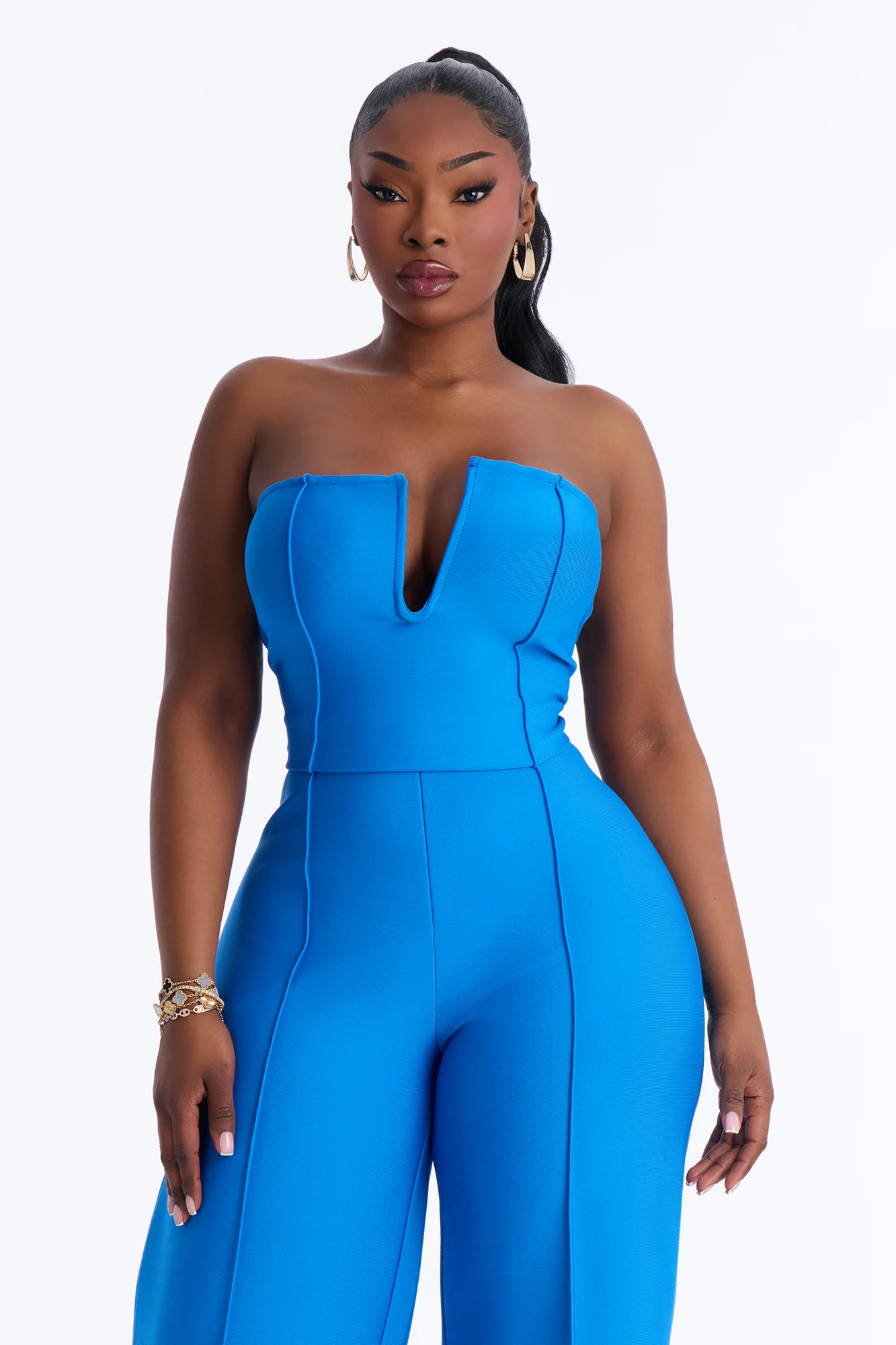Someone To You Bandage Jumpsuit - Blue - Image 5