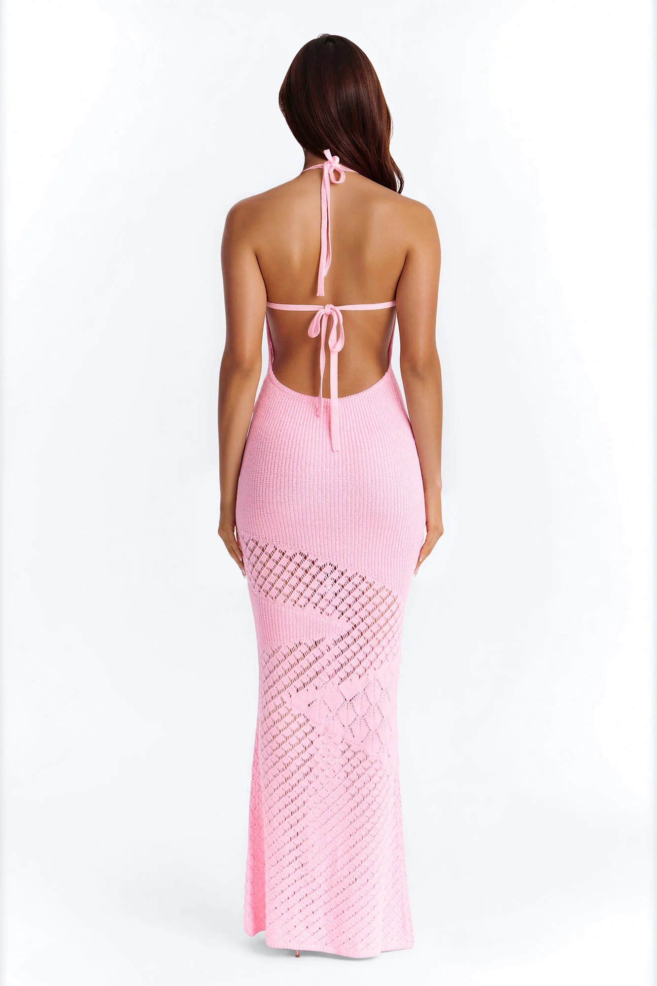 Sophia Crochet Maxi Dress - Pink - Image 3