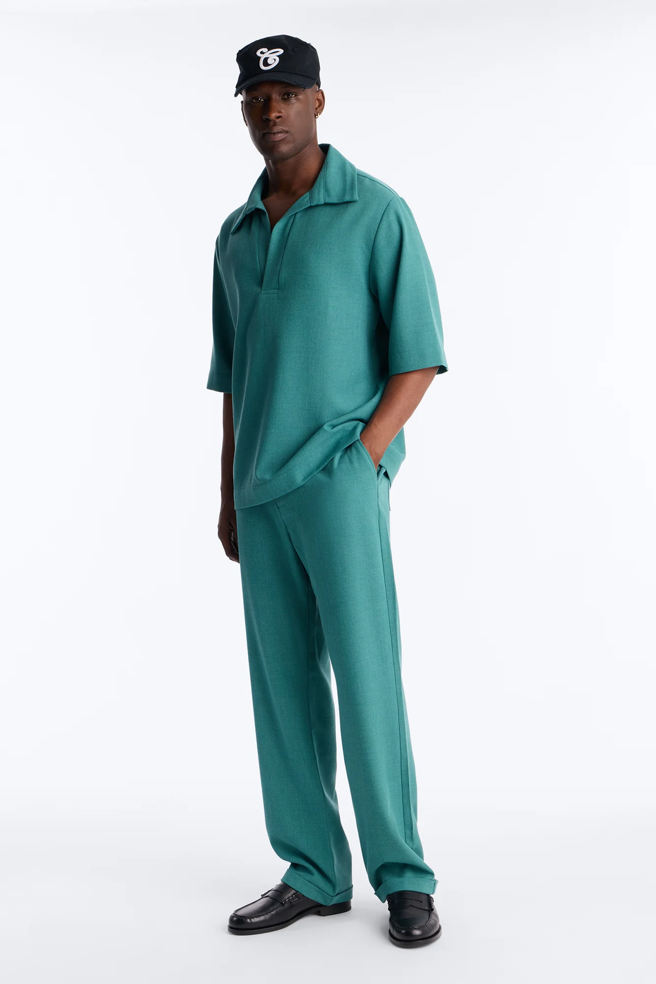 Sorrento Relaxed Trouser - Teal - Image 2