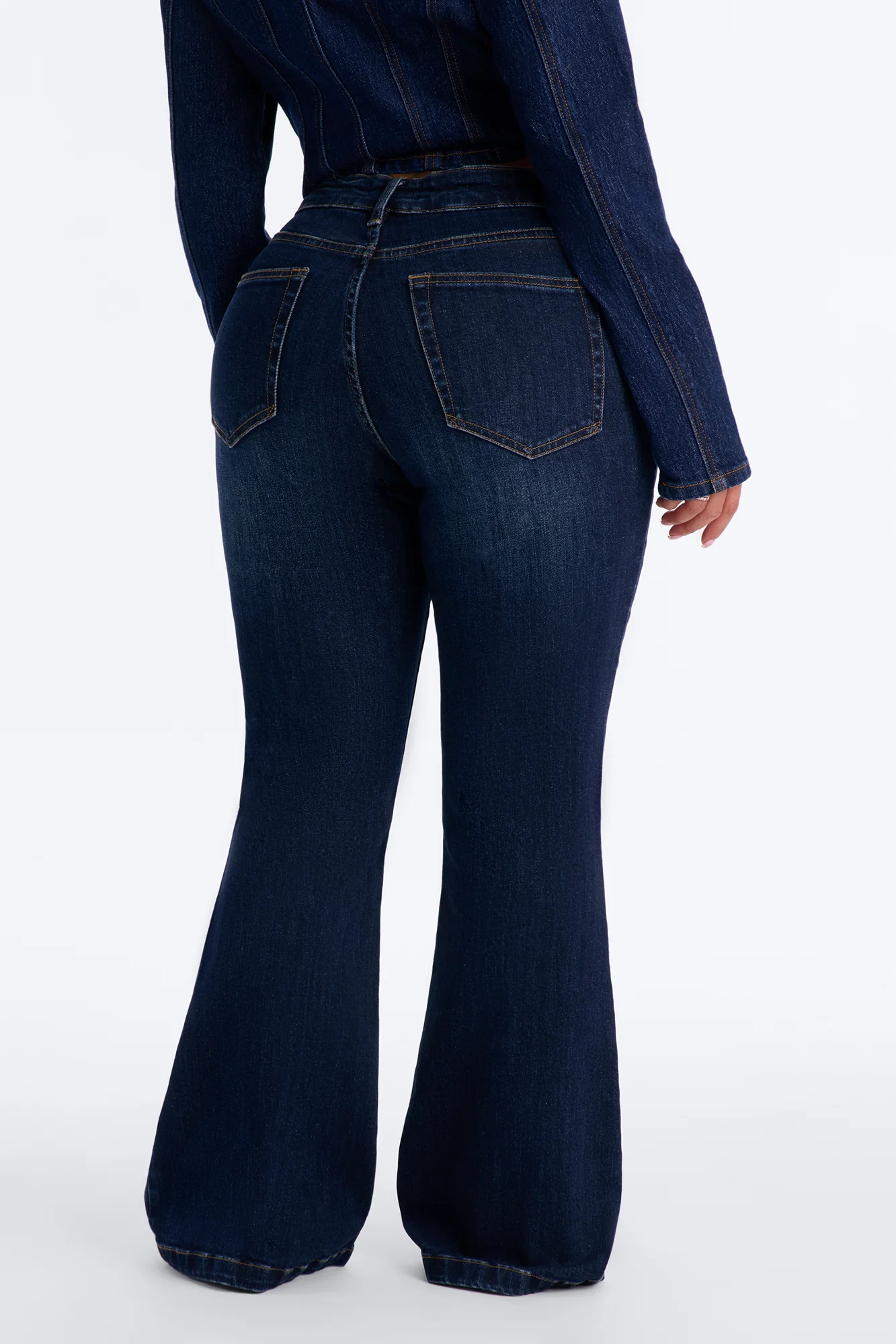 Soulful Stretch Flare Leg Jeans - Dark Wash - Image 4