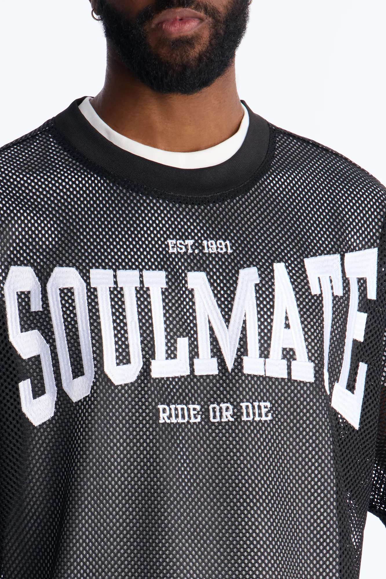 Soulmate Open Hole Mesh Top - Black - Image 3