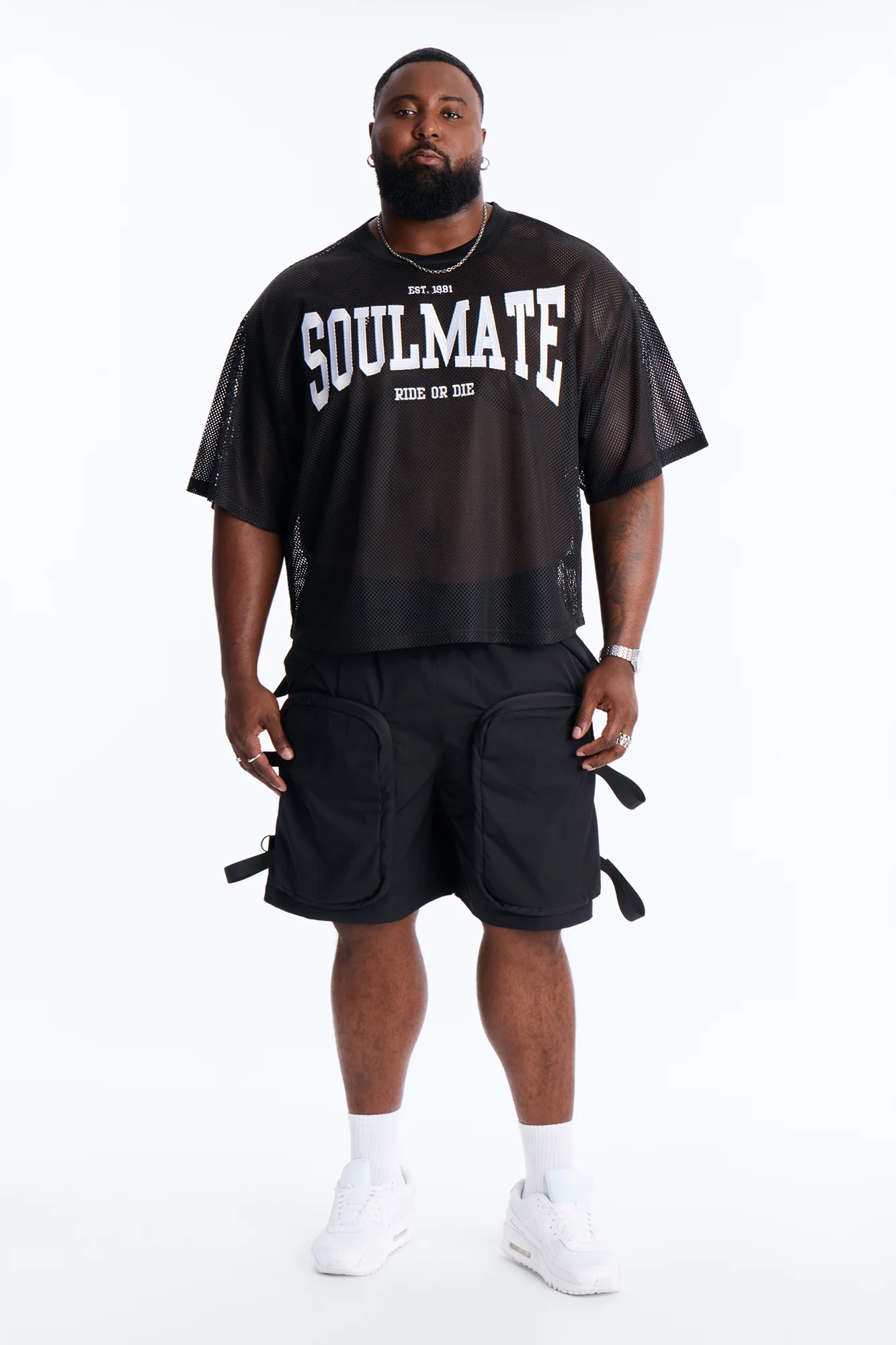 Soulmate Open Hole Mesh Top - Black - Image 6